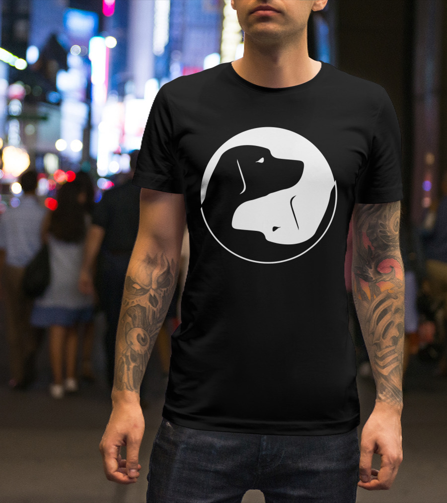 Yin Yang Labrador Silhouette Dog Yin Yang T-Shirt
