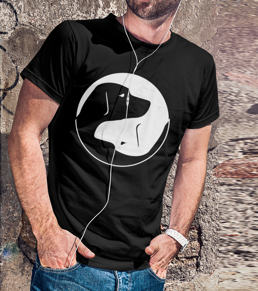 Yin Yang Labrador Silhouette Dog Yin Yang T-Shirt