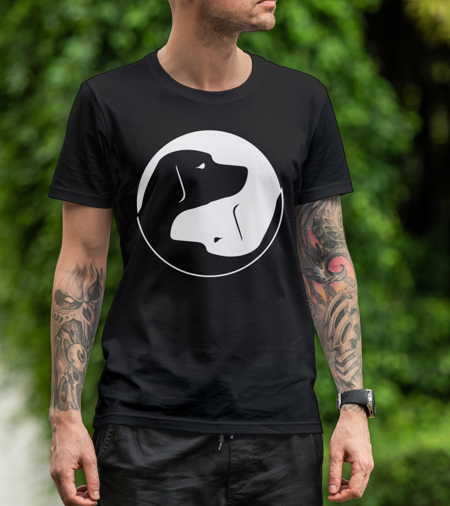 Yin Yang Labrador Silhouette Dog Yin Yang T-Shirt