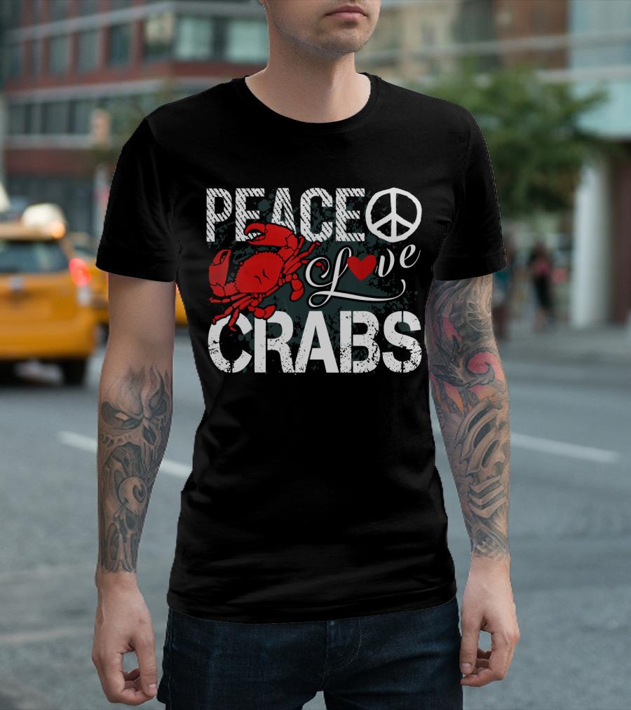 Peace Symbol Love Heart Crabs T-Shirt