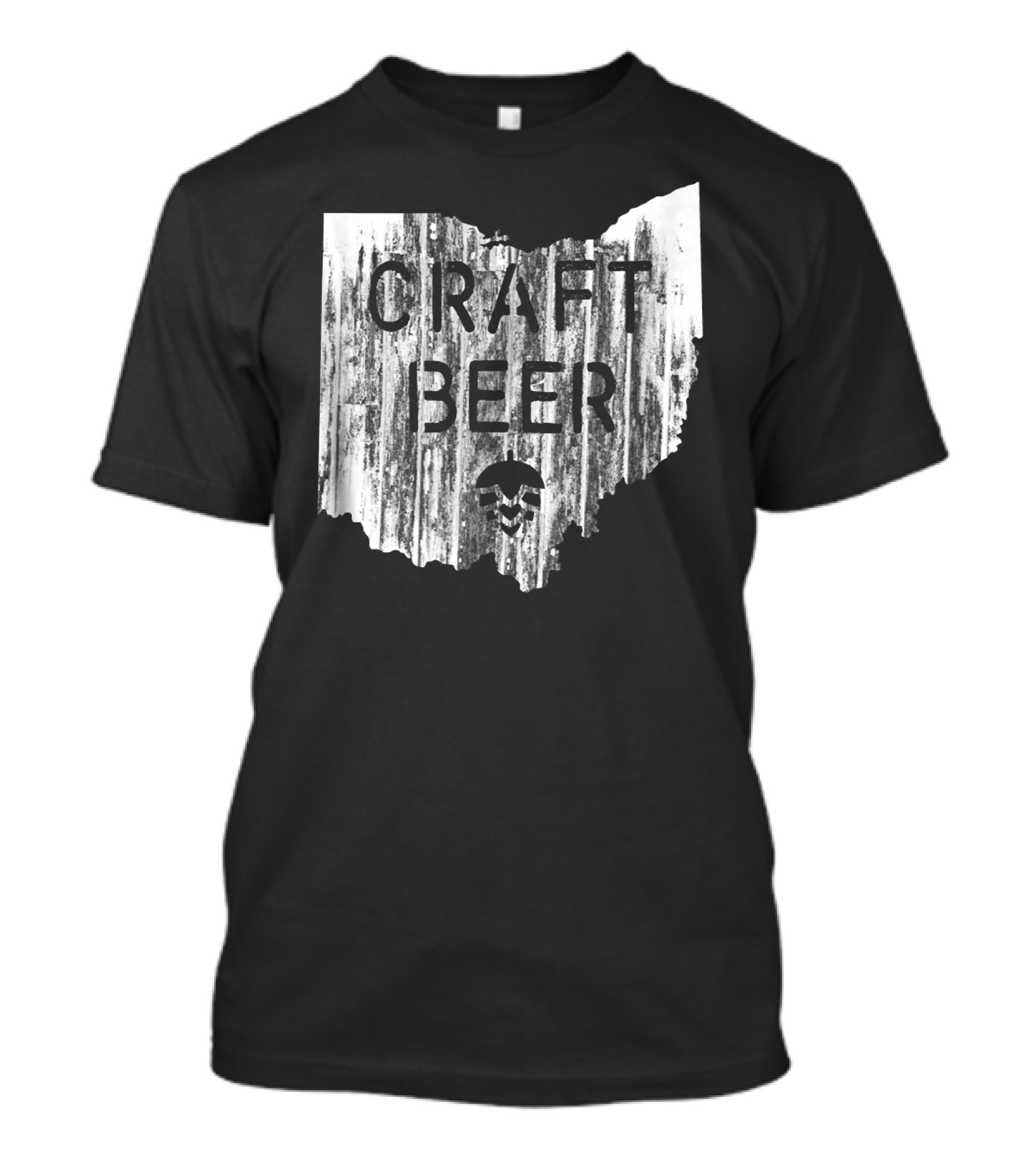 Craft Beer Ohio Hops IPA Rustic State Shaped T-Shirt
