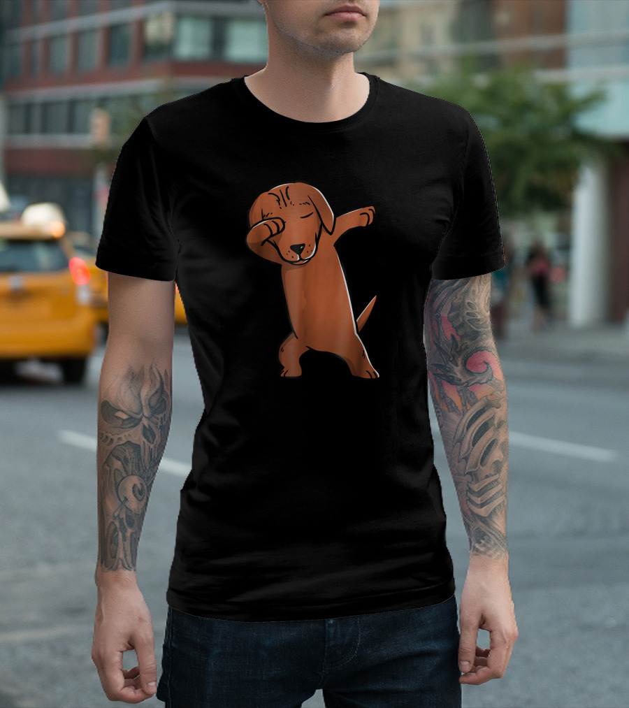 Dabbing Dachshund Brown Dog Fun T-Shirt