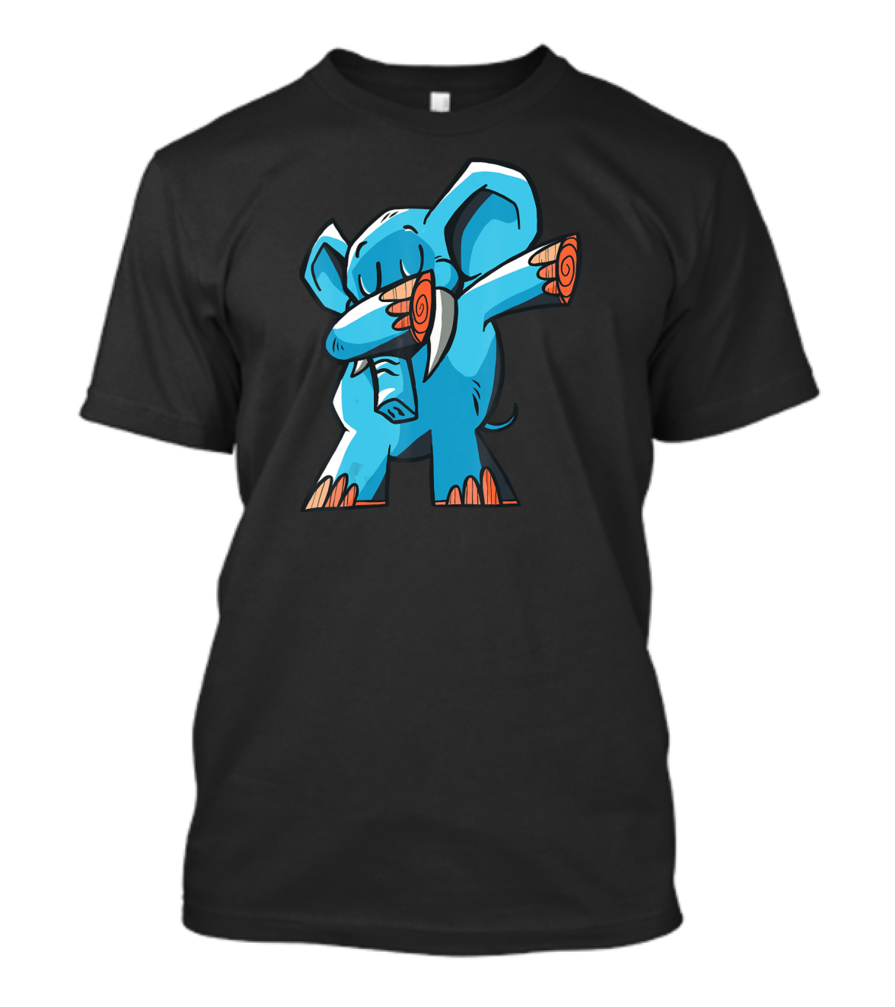 Dabbing Elephant Dab Blue Cartoon T-Shirt