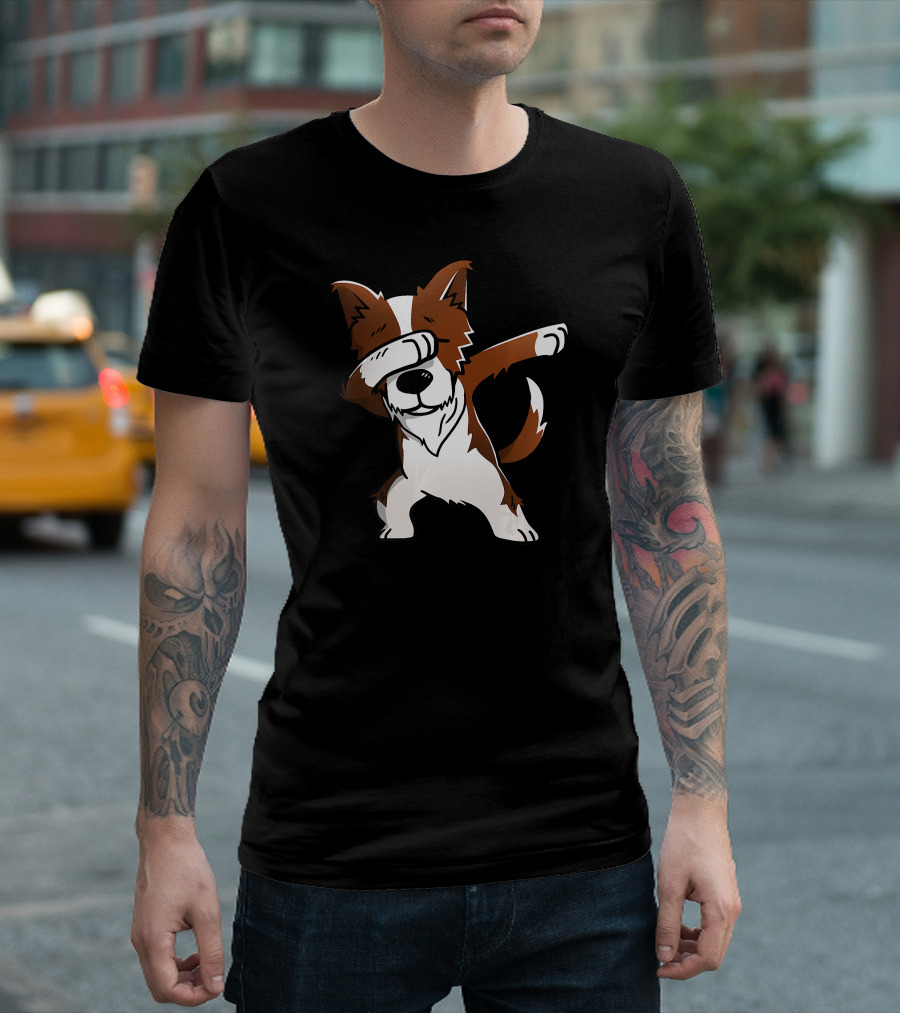 Dabbing Red Border Collie Dab Dance Canine Move T-Shirt