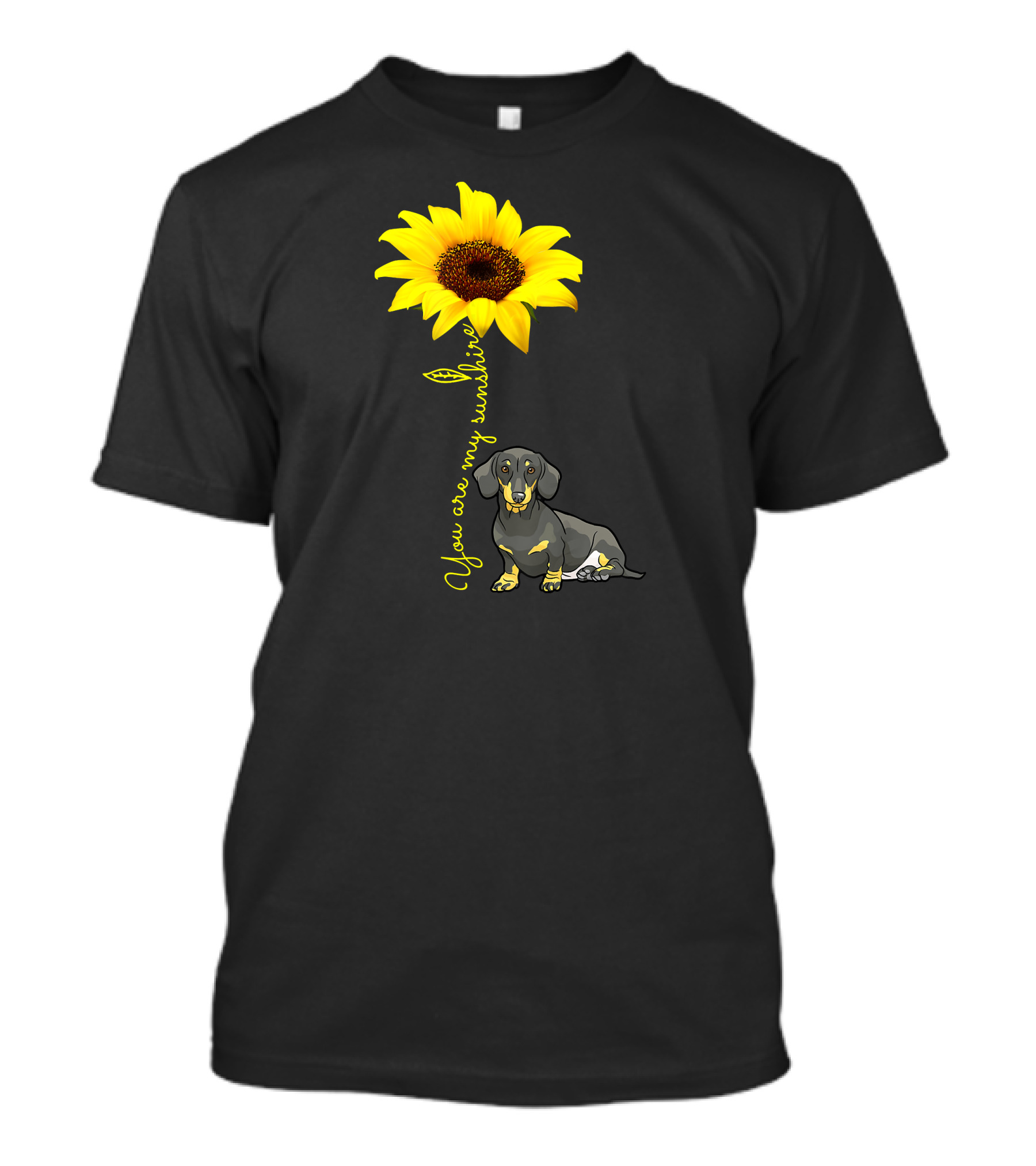 Dachshund Dachshund Doxie Weiner Weeni You Are My Sunshine Sunflower T-Shirt