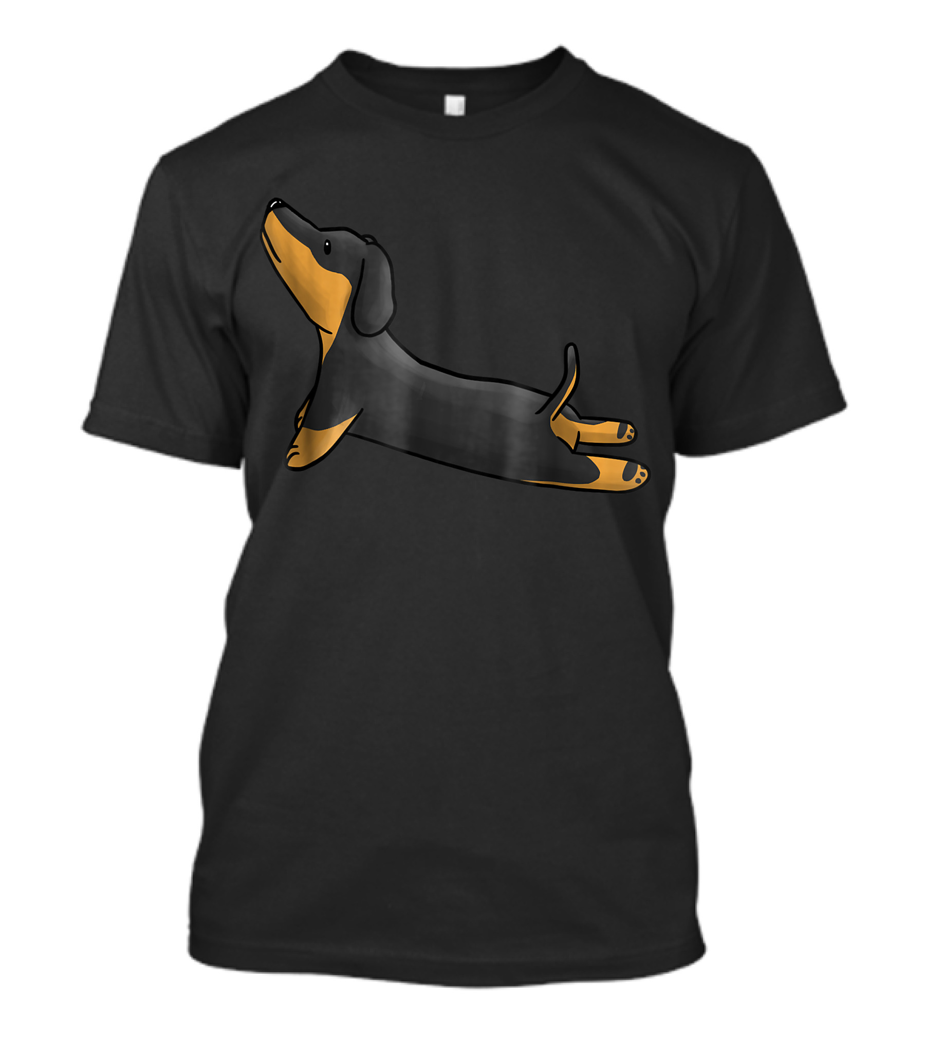 Dachshund Yoga Pose Funny Dog Stretching Exercise T-Shirt