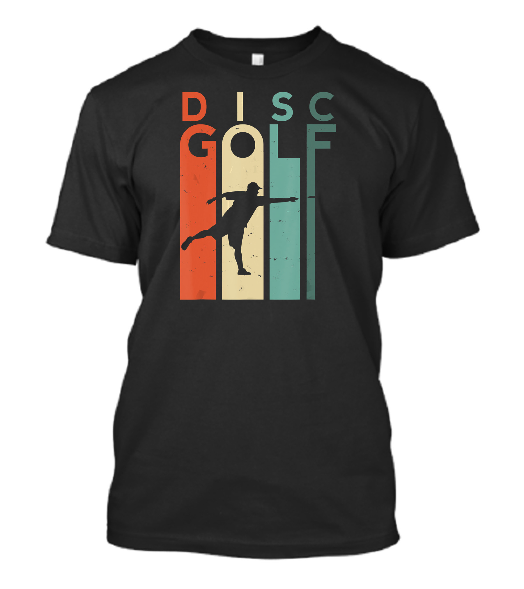 Disc Golf Frisbee Retro Player Silhouette Vintage Style Men T-Shirt