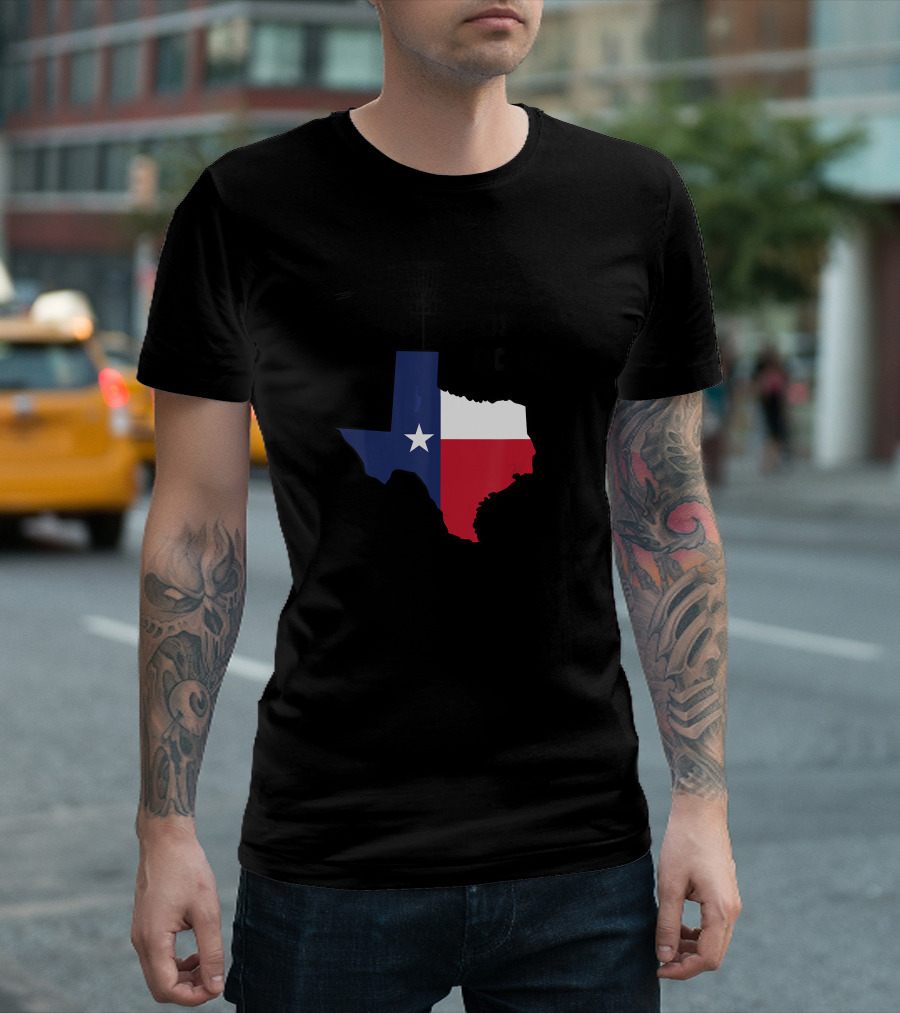 Texas Disc Golf With State Flag And Longhorn Basket T-Shirt