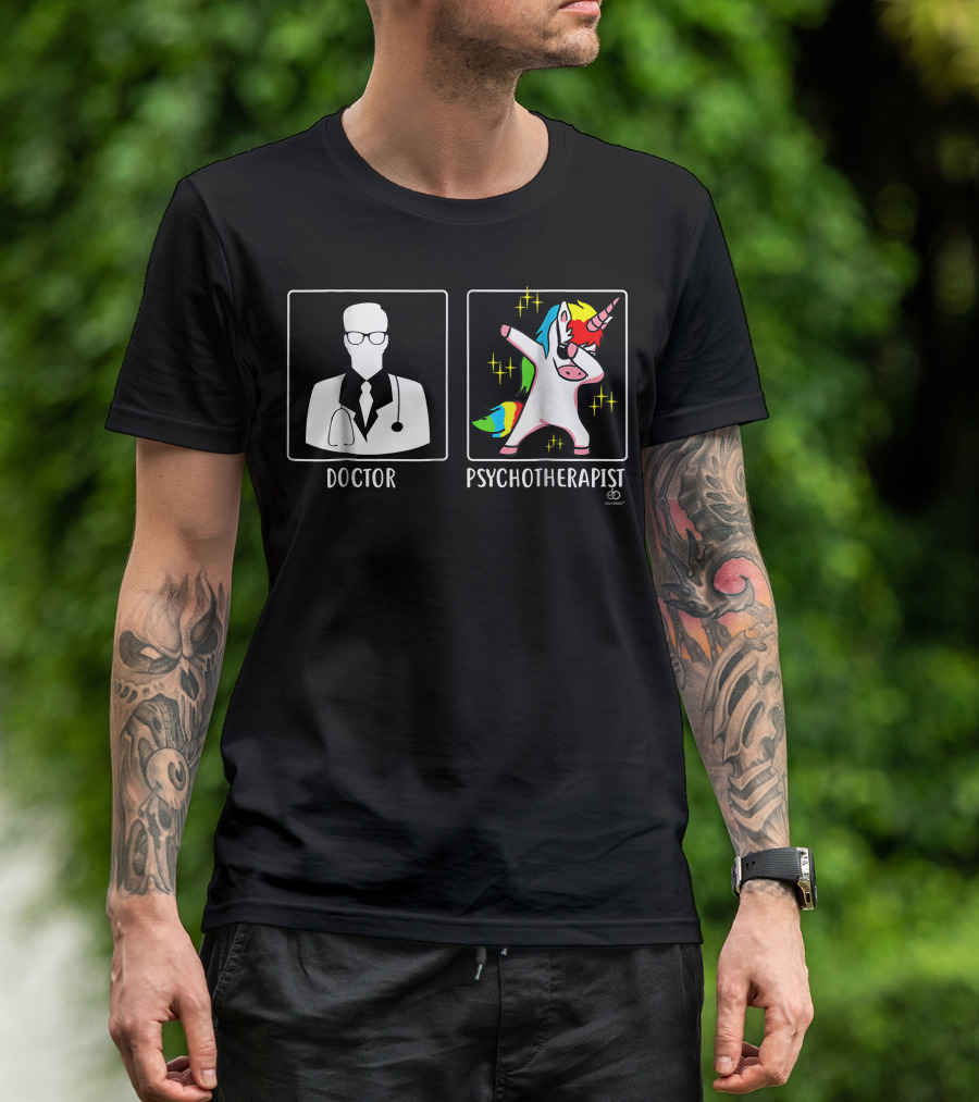 Doctor Psychotherapist Unicorn Dabbing T-Shirt