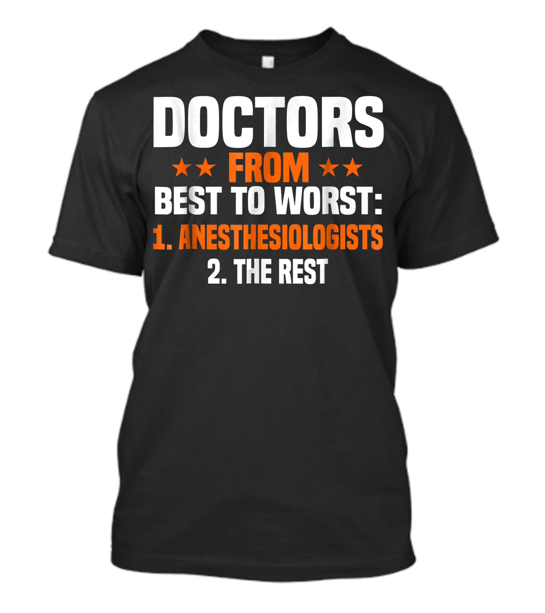 Doctors From Best To Worst Anesthesiologists 1. Anesthesiologists 2. The Rest T-Shirt