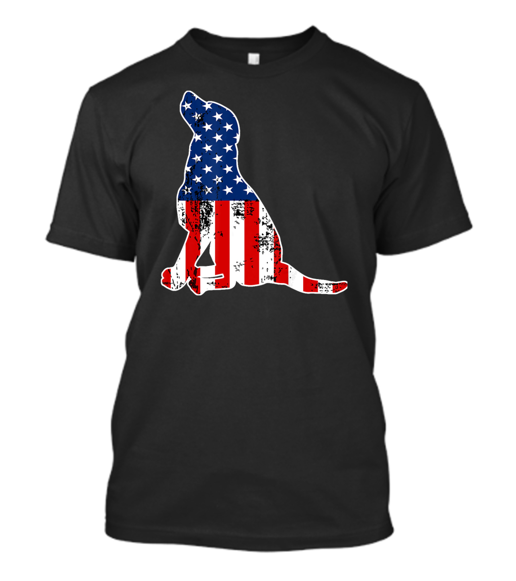 Labrador Dog American Flag Independence T-Shirt