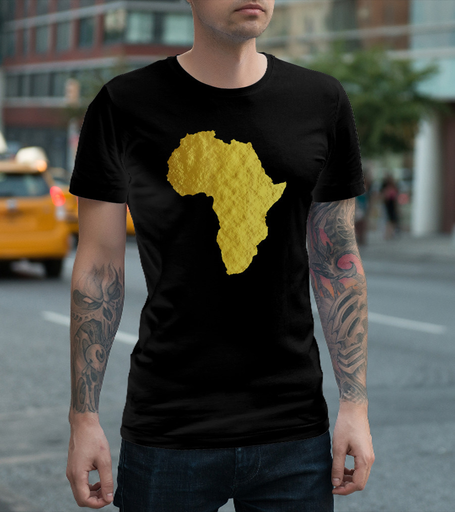 Africa African Map Faux Gold Texture T-Shirt