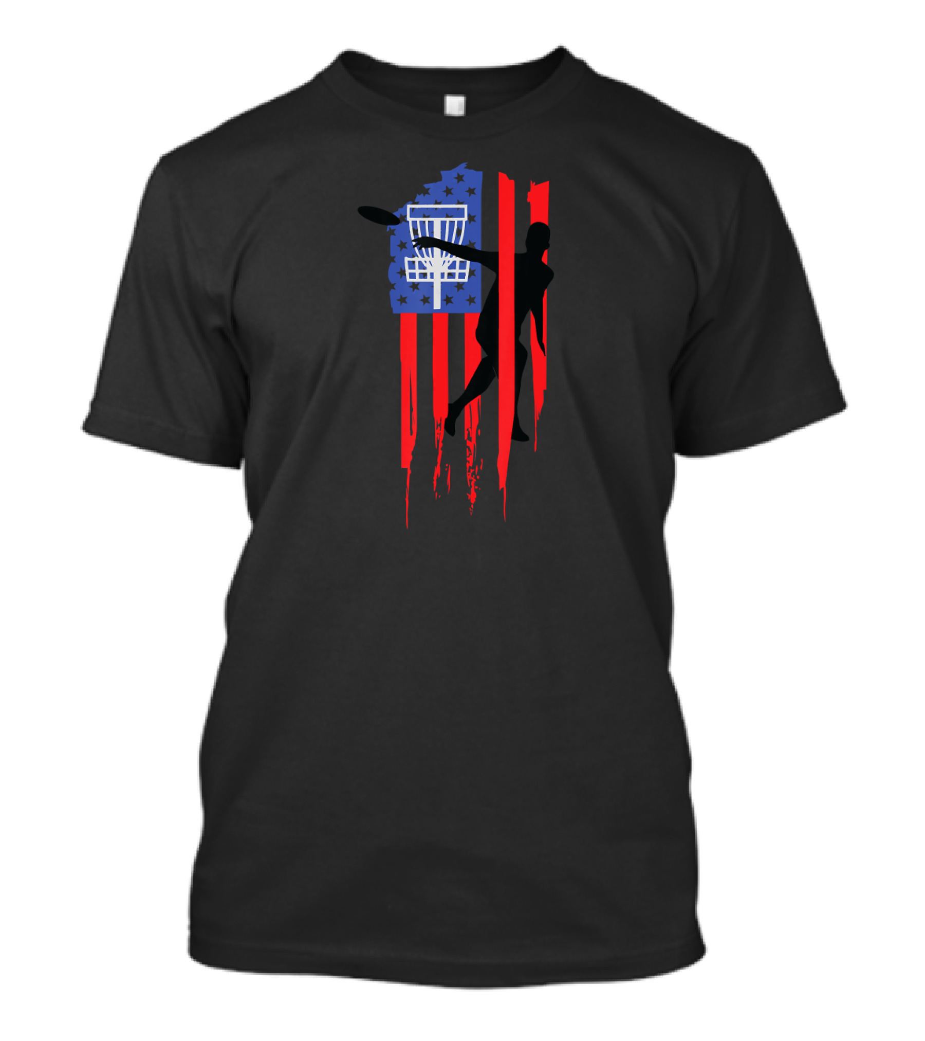American Flag Stars And Stripes Disc Golf T-Shirt