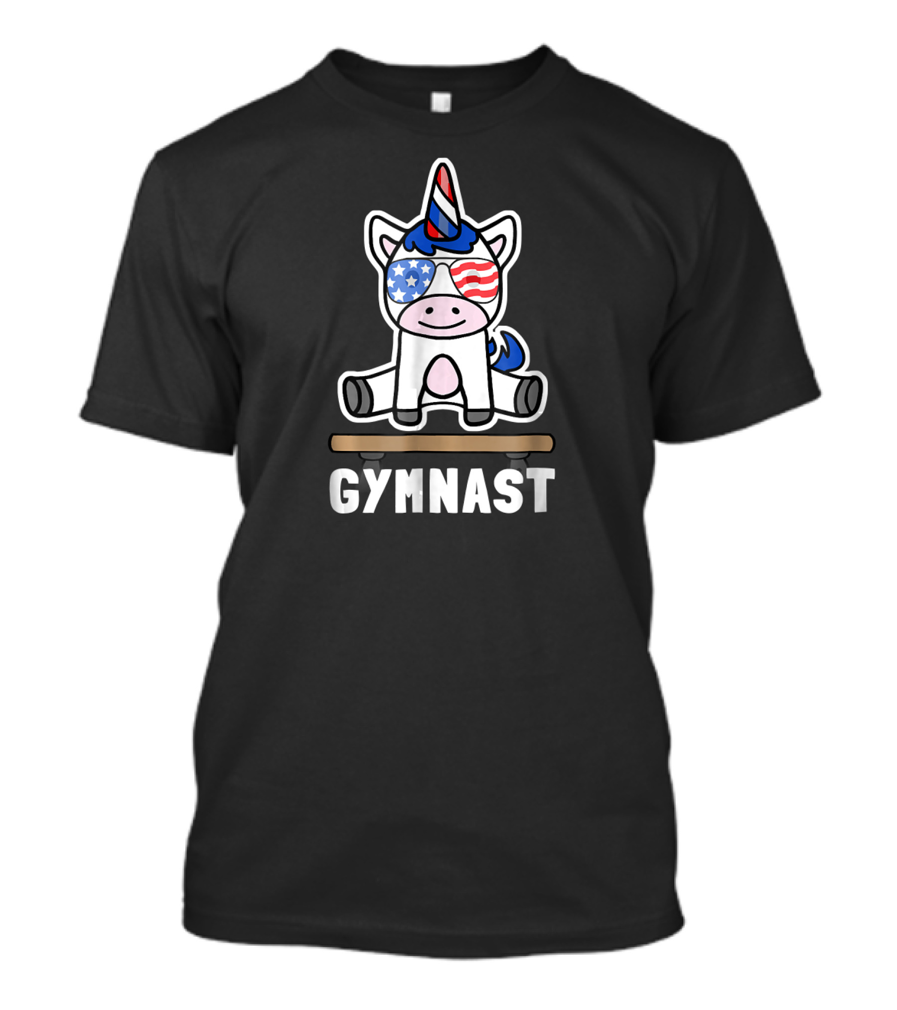American Flag Gymnastics Unicorn Gymnast T-Shirt