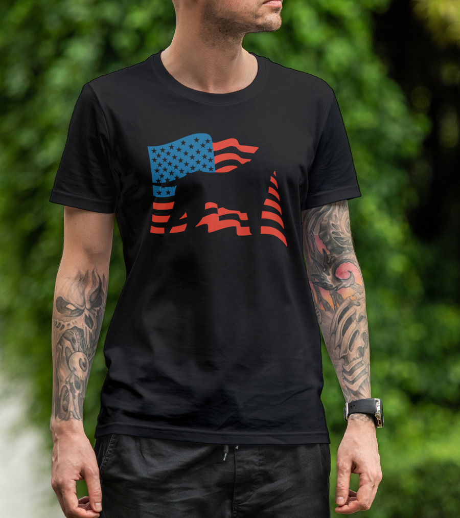 American Flag Labrador Puppy Dog T-Shirt