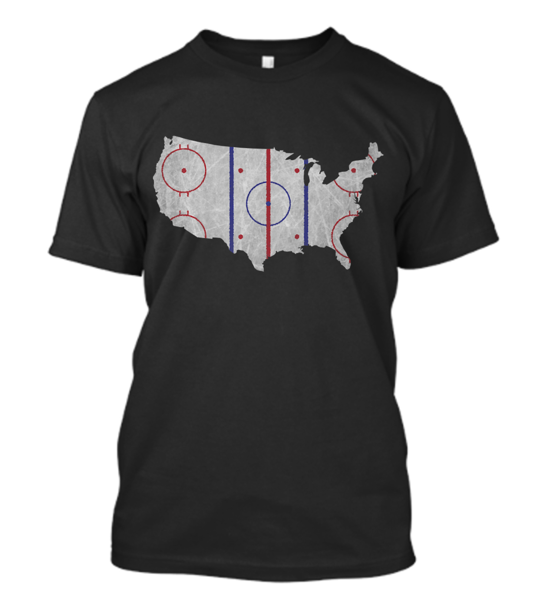 USA Map Hockey Rink American Pride T-Shirt