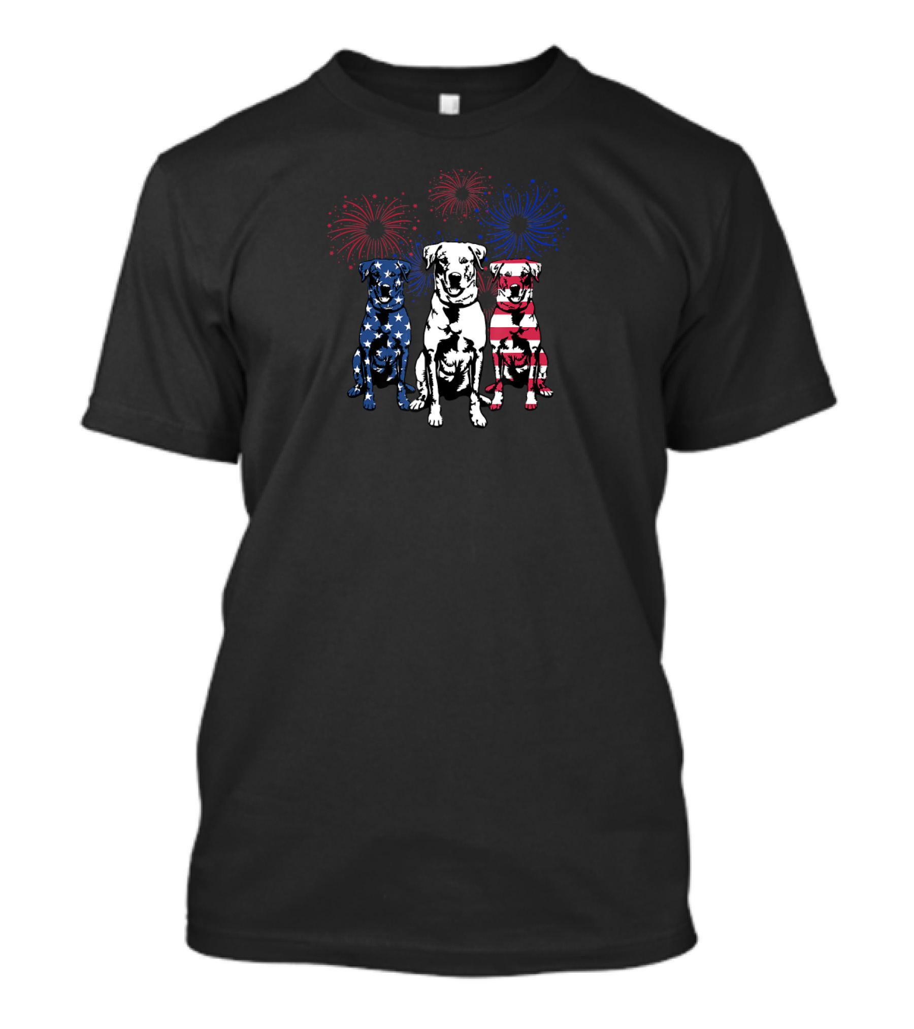American Independence Day Labrador Fireworks T-Shirt