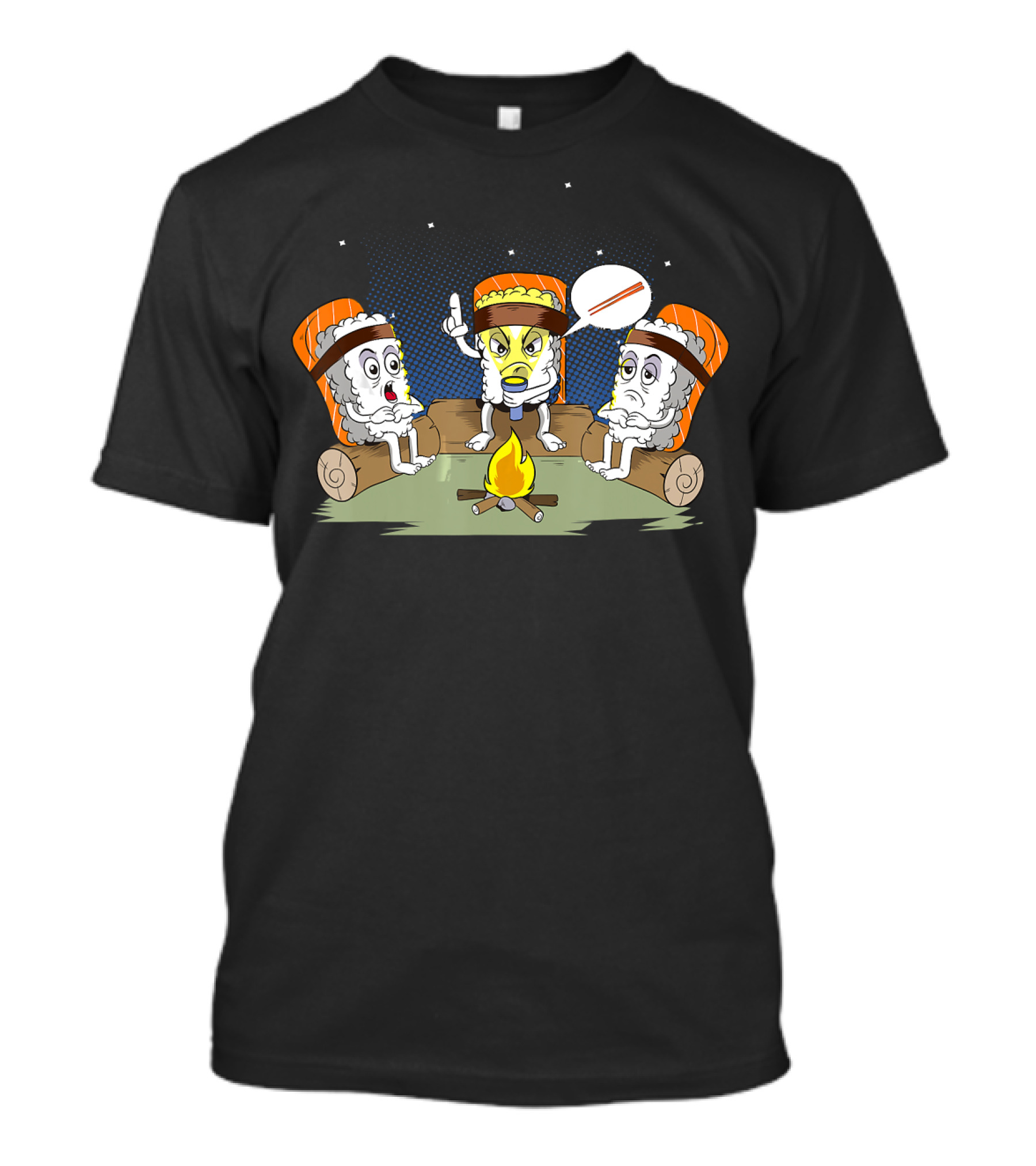 Sushi Campfire Storytelling Japan Food Night T-Shirt