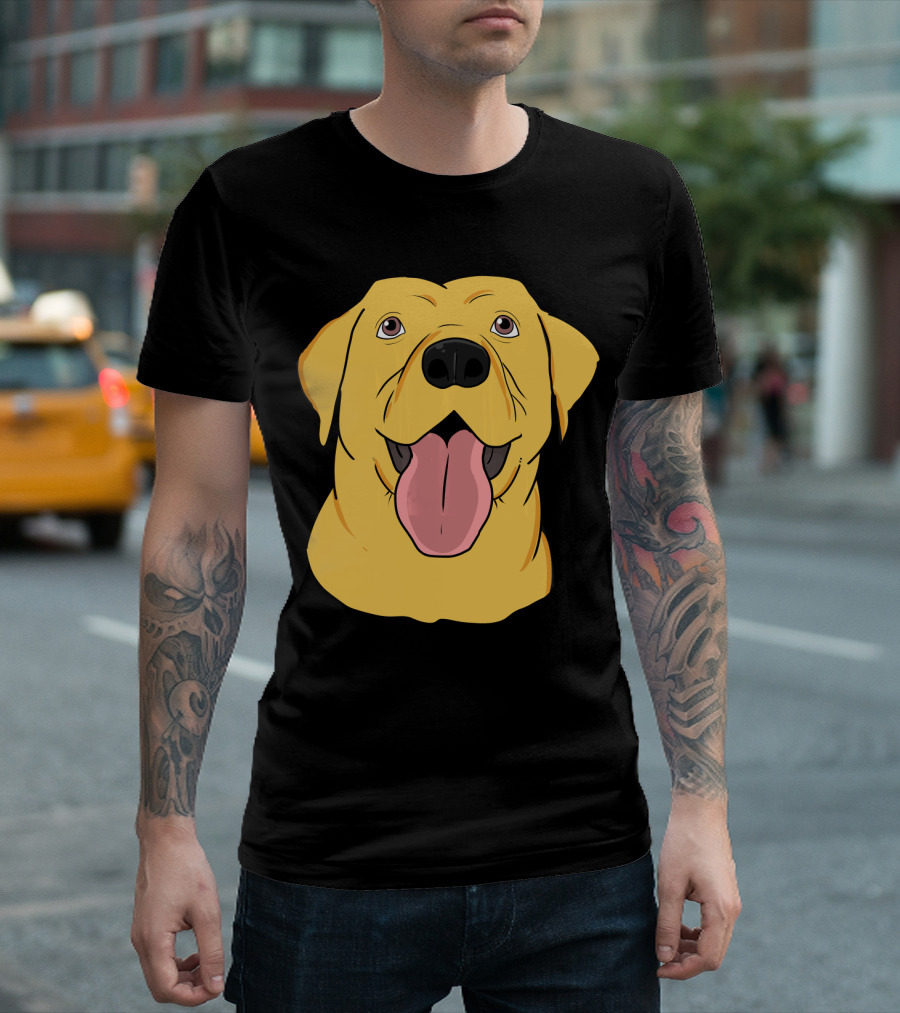 Awesome Yellow Labrador Retriever Face with Tongue Out T-Shirt