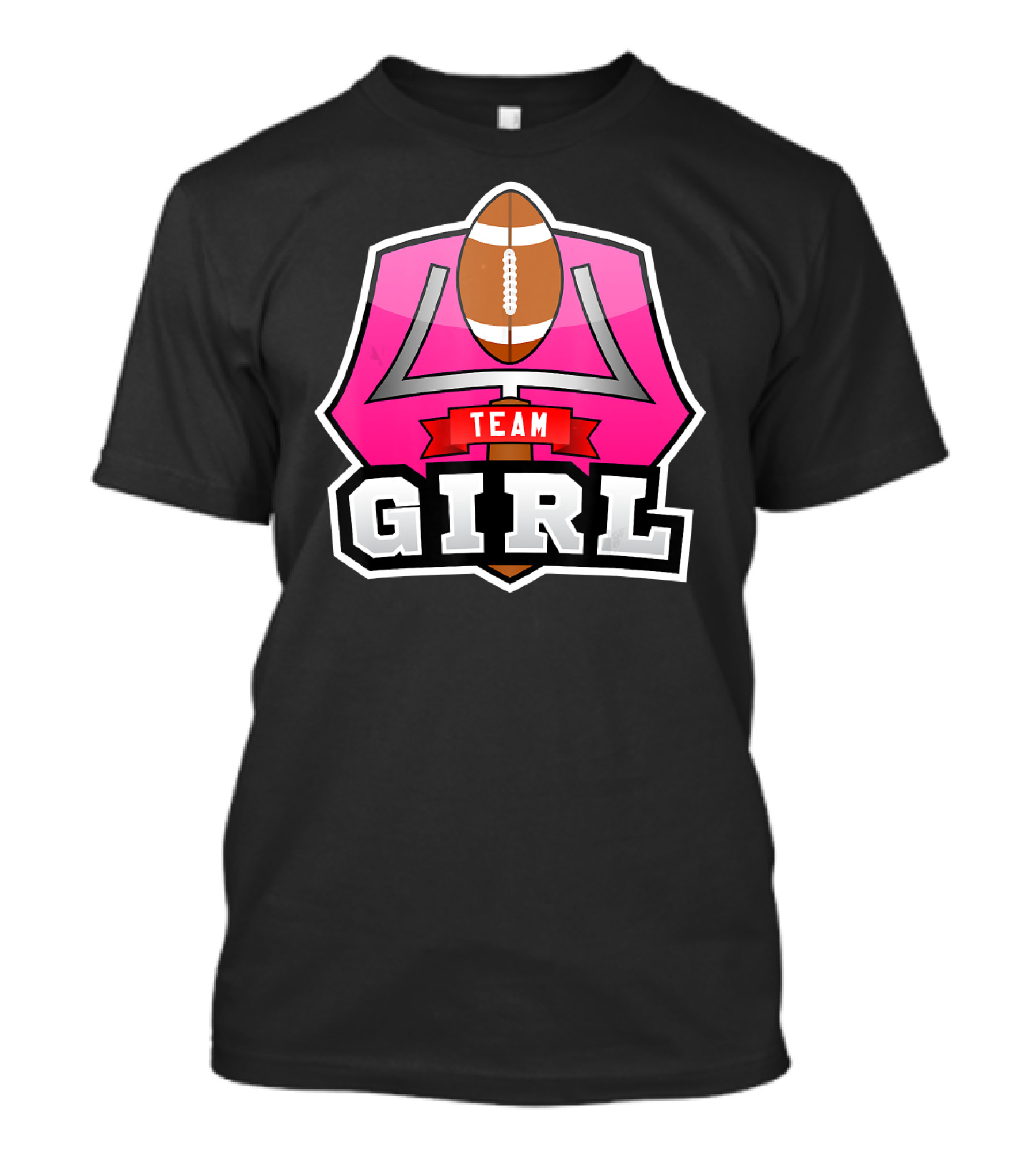 Team Girl Baby Gender Reveal Football Party T-Shirt