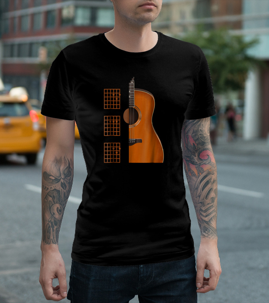 Beautiful DAD Acoustic Guitar Chords Diagram T-Shirt