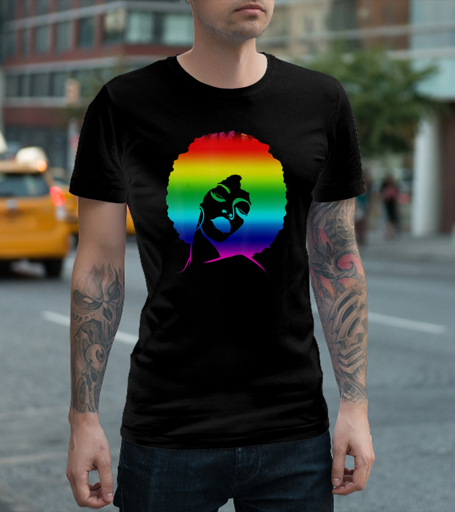 Afro Diva Queen Black Girl Magic Rainbow T-Shirt