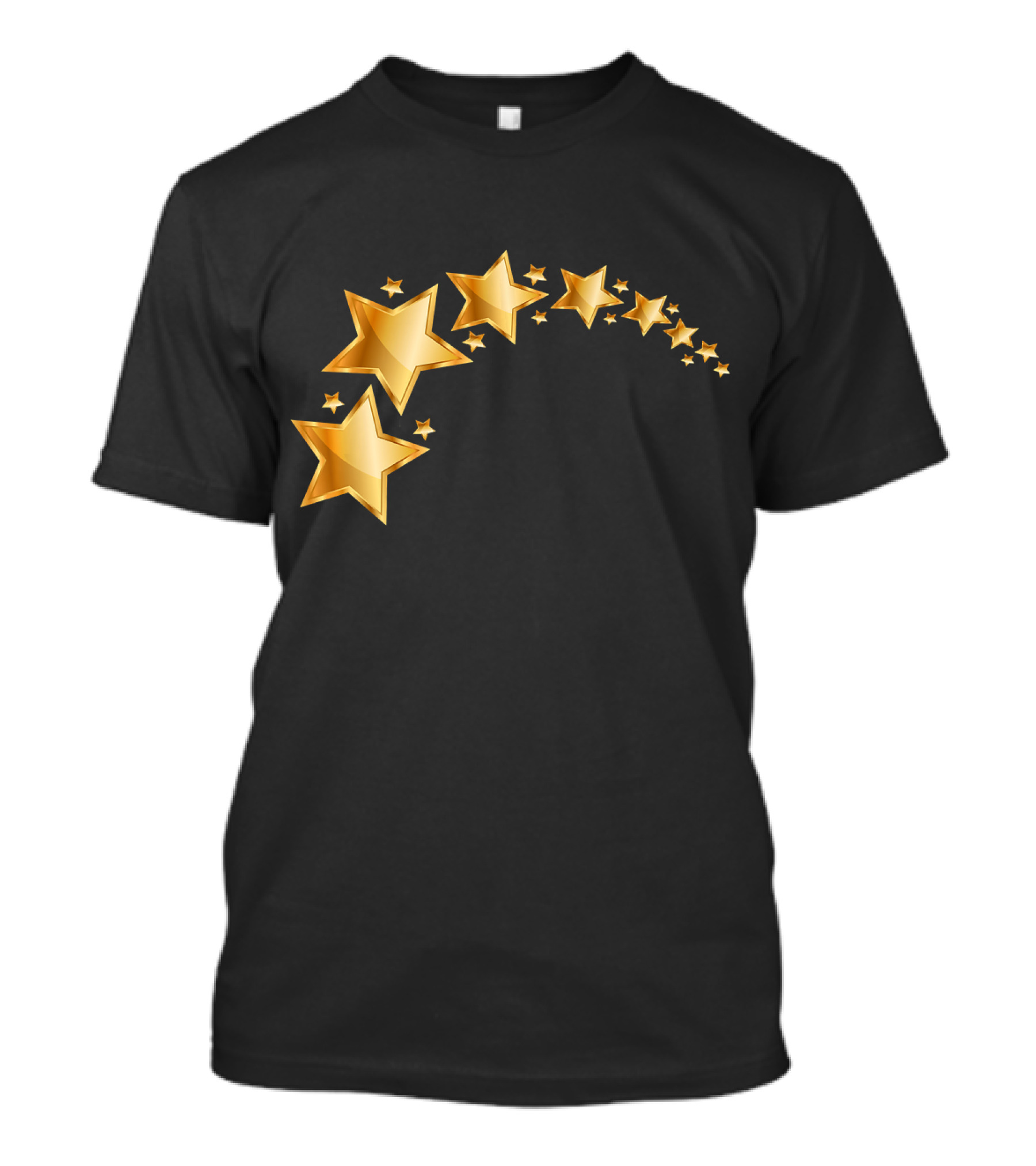 Black With Gold Stars Trail T-Shirt