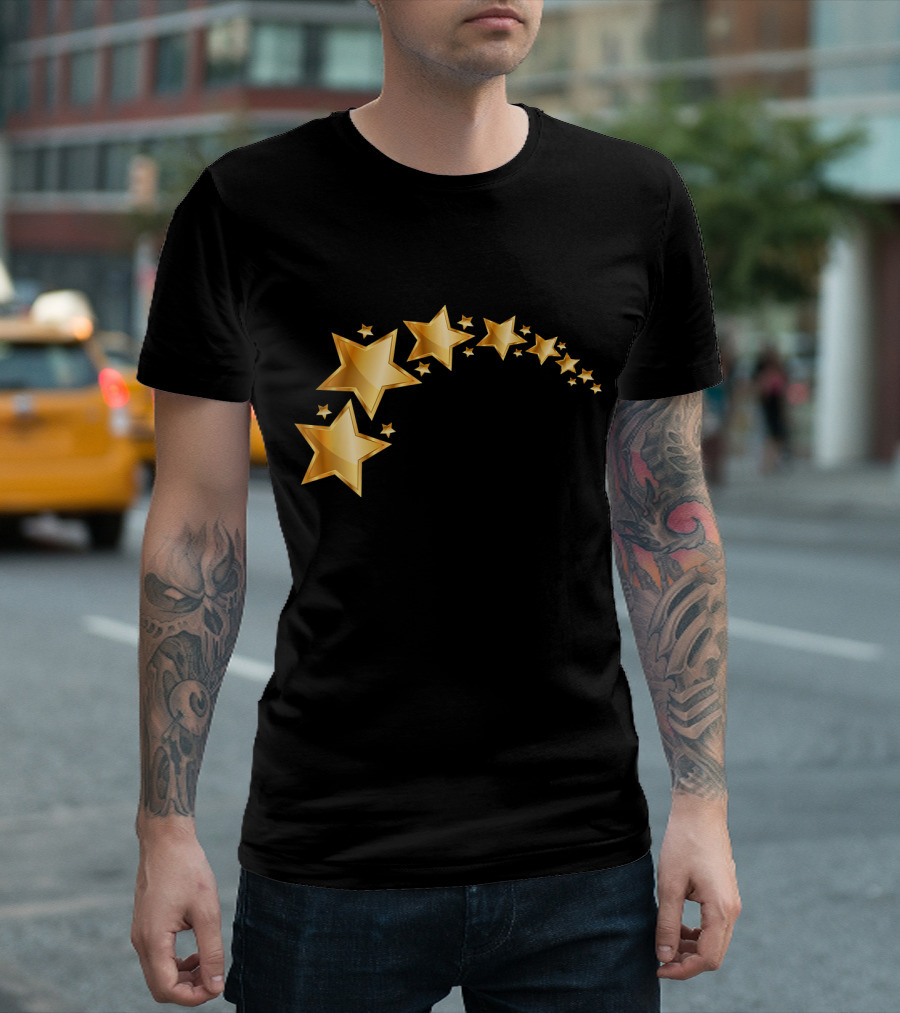 Black With Gold Stars Trail T-Shirt