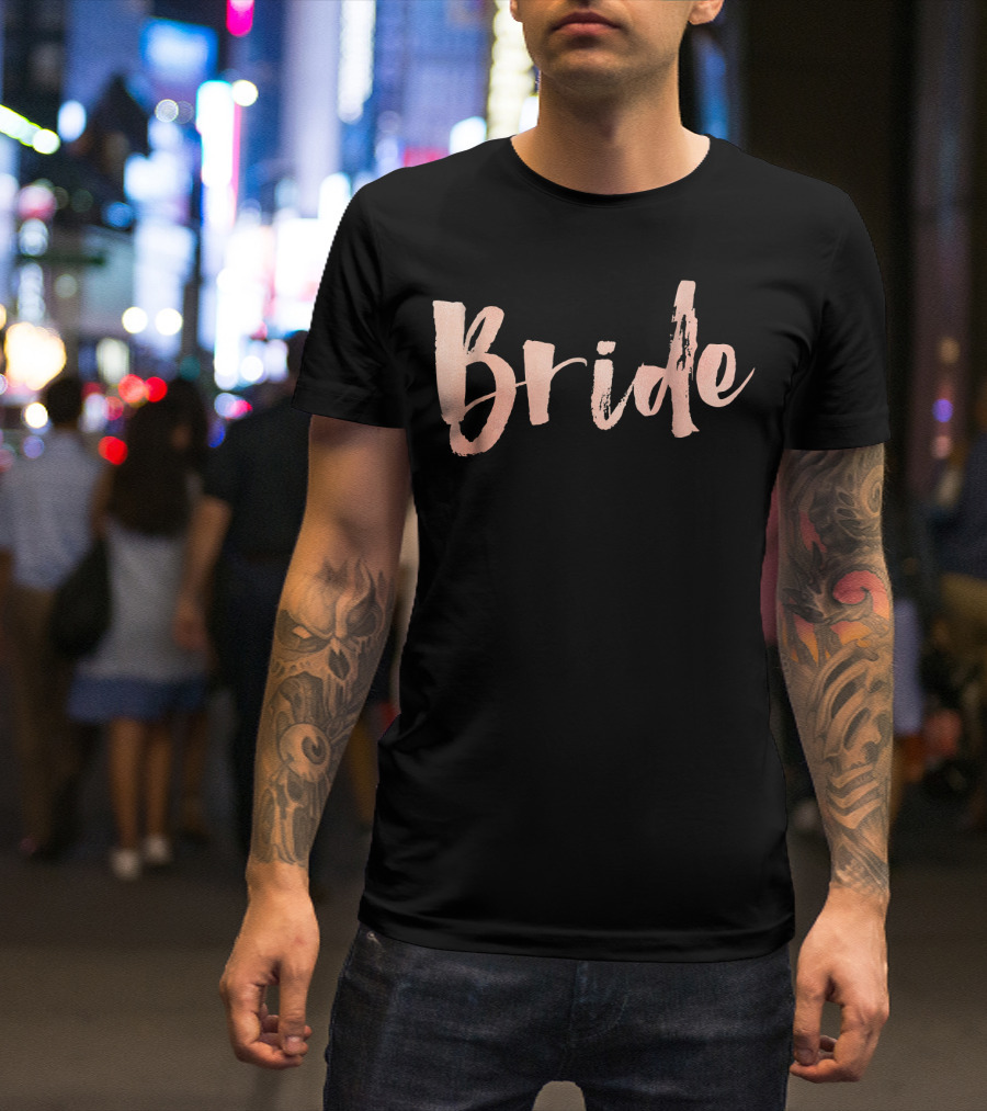 Bride Rose Gold Bridal Party Wedding T-Shirt