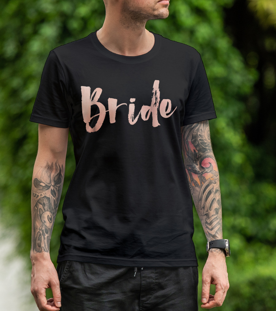 Bride Rose Gold Bridal Party Wedding T-Shirt