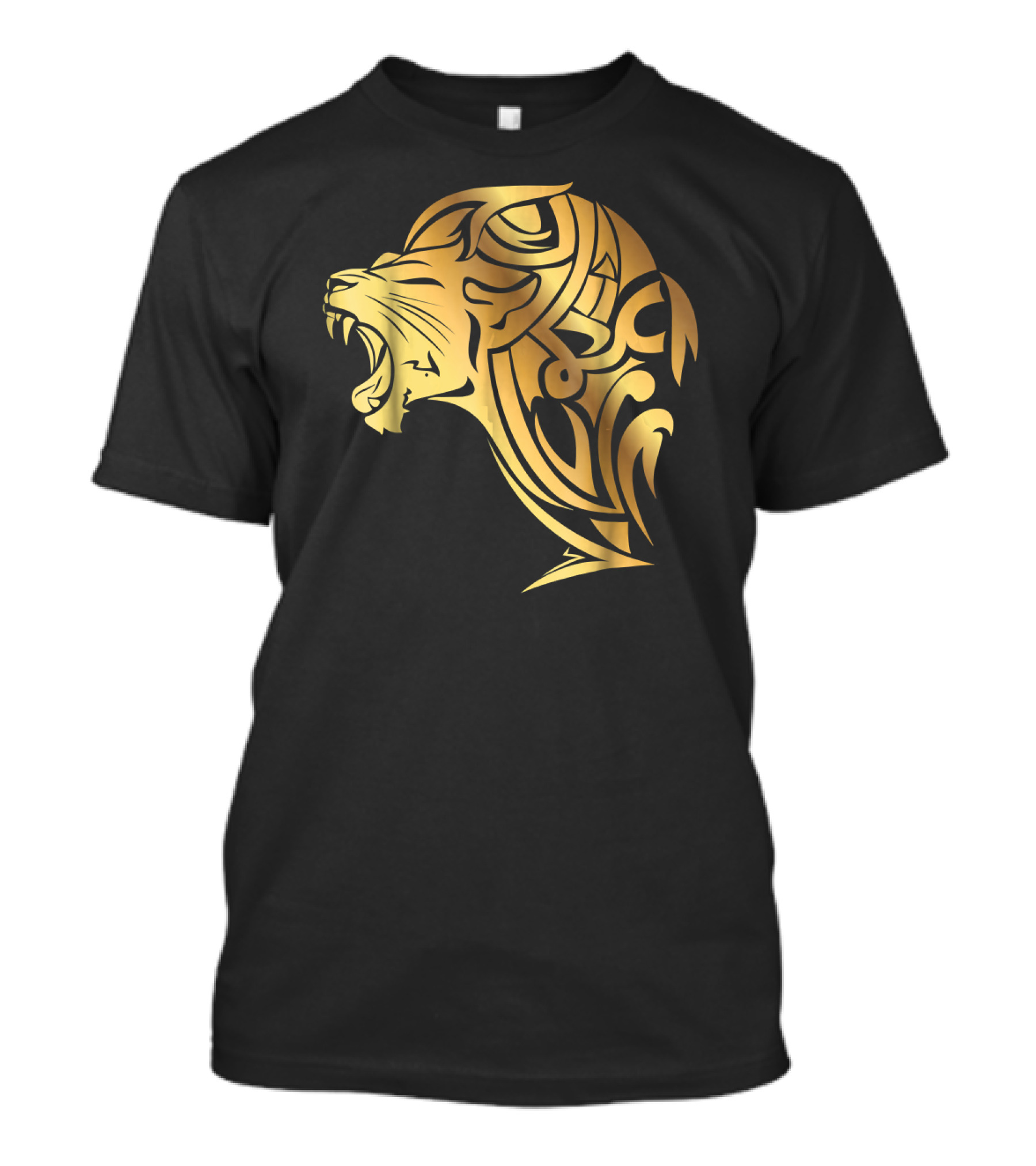 Gold Lion Calligraphy Art Fashion T-Shirt