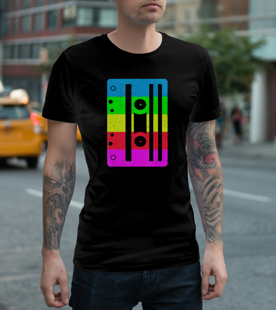 Cassette Tape For Lovers Rainbow Stripes T-Shirt