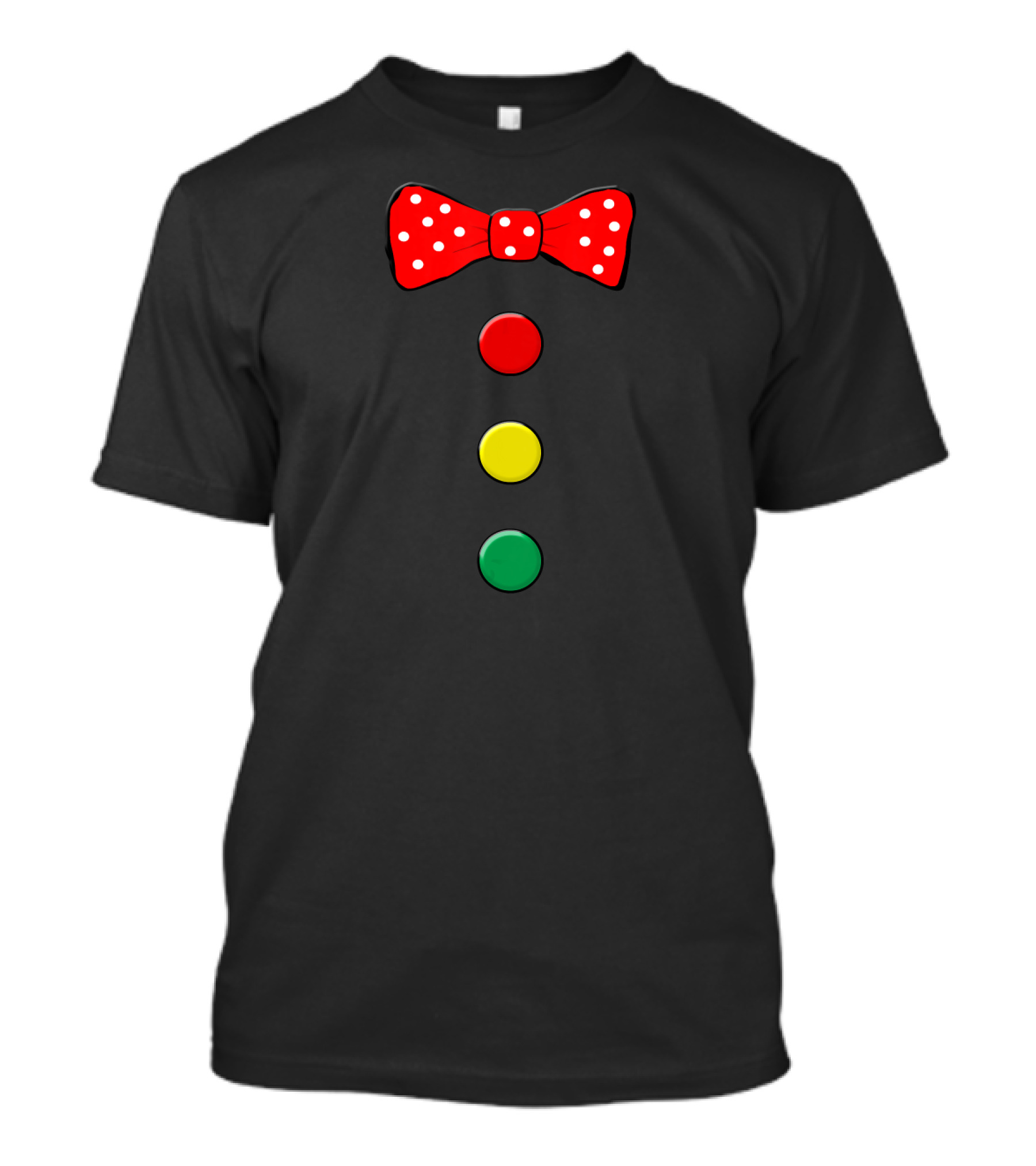 Polka Dot Bow Tie Retro Circus Clown Costume Elements Halloween T-Shirt
