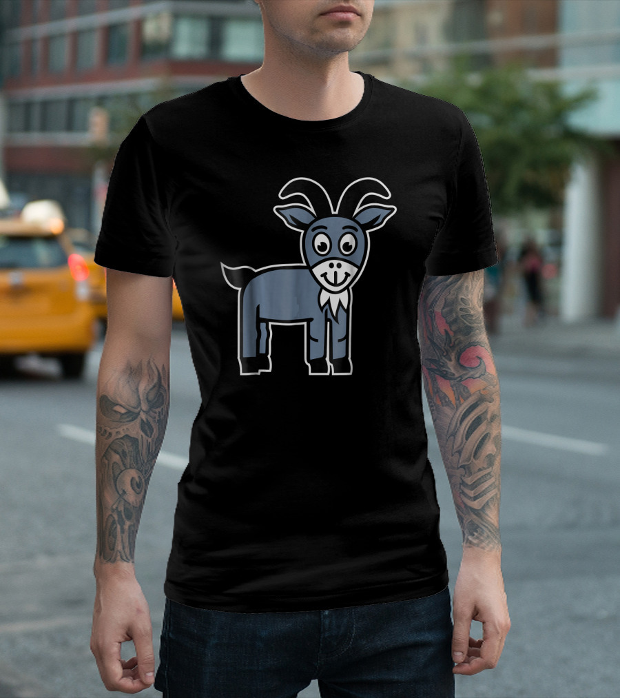 Comic Goat Cartoon Style Character T-Shirt