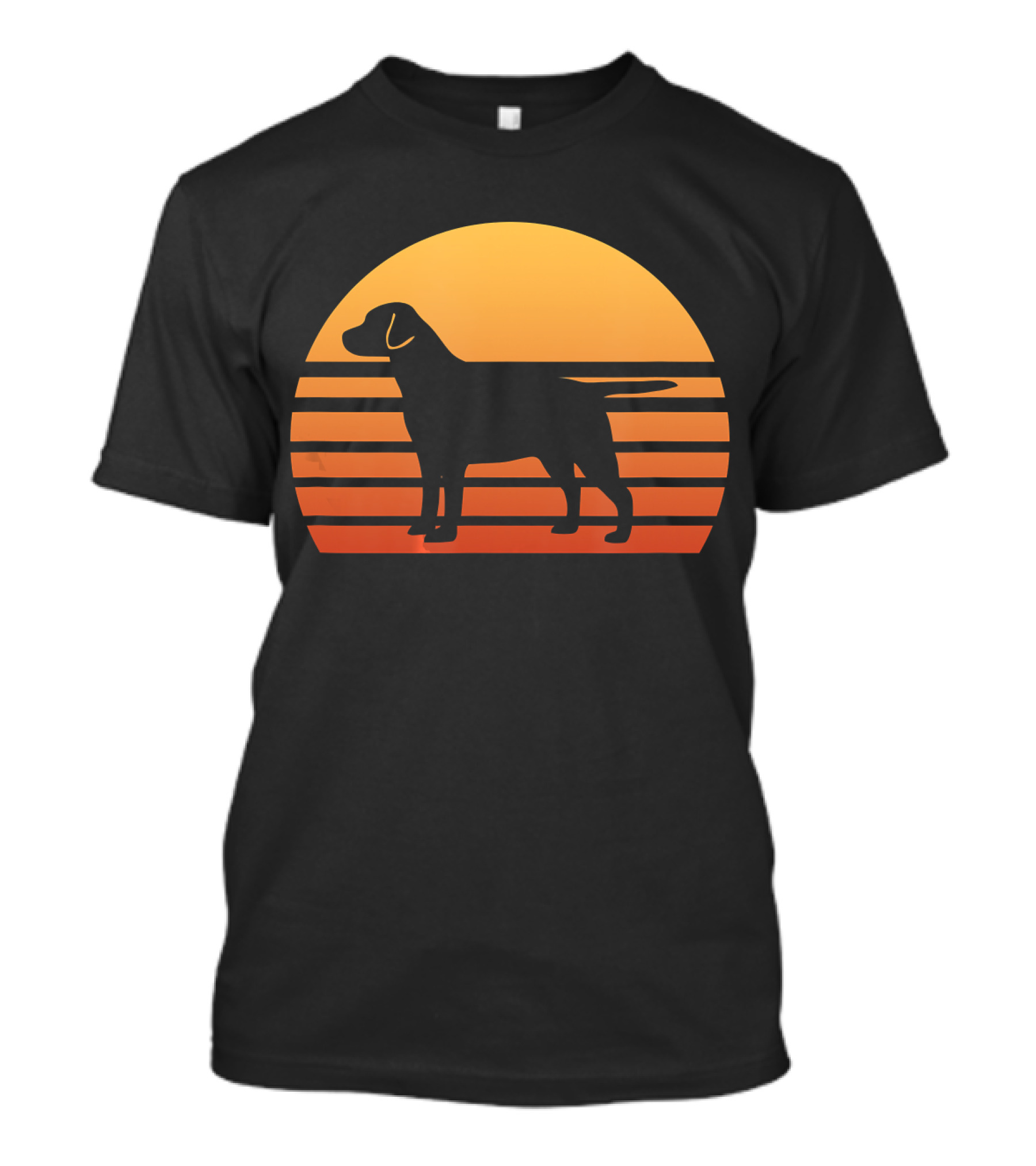 Cool Retro Labrador Retrievers Sunset Stripes T-Shirt