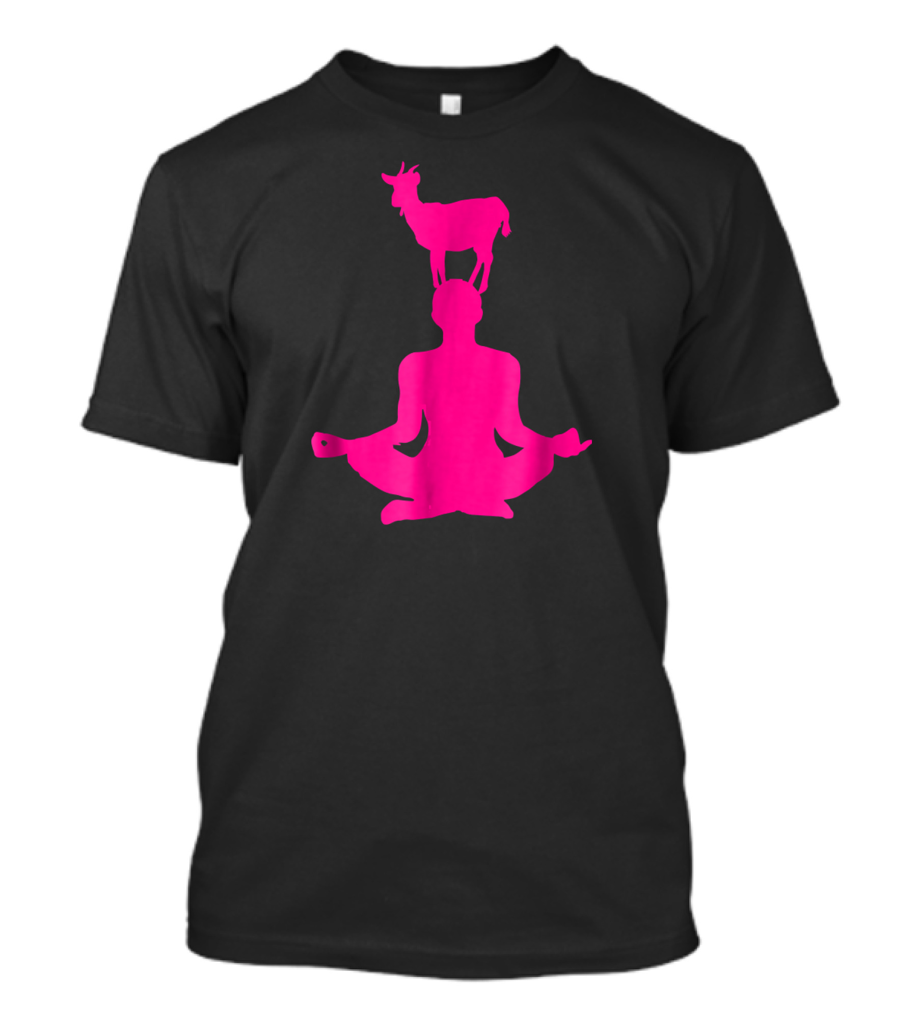 Cute Goat Yoga Pink Meditative T-Shirt
