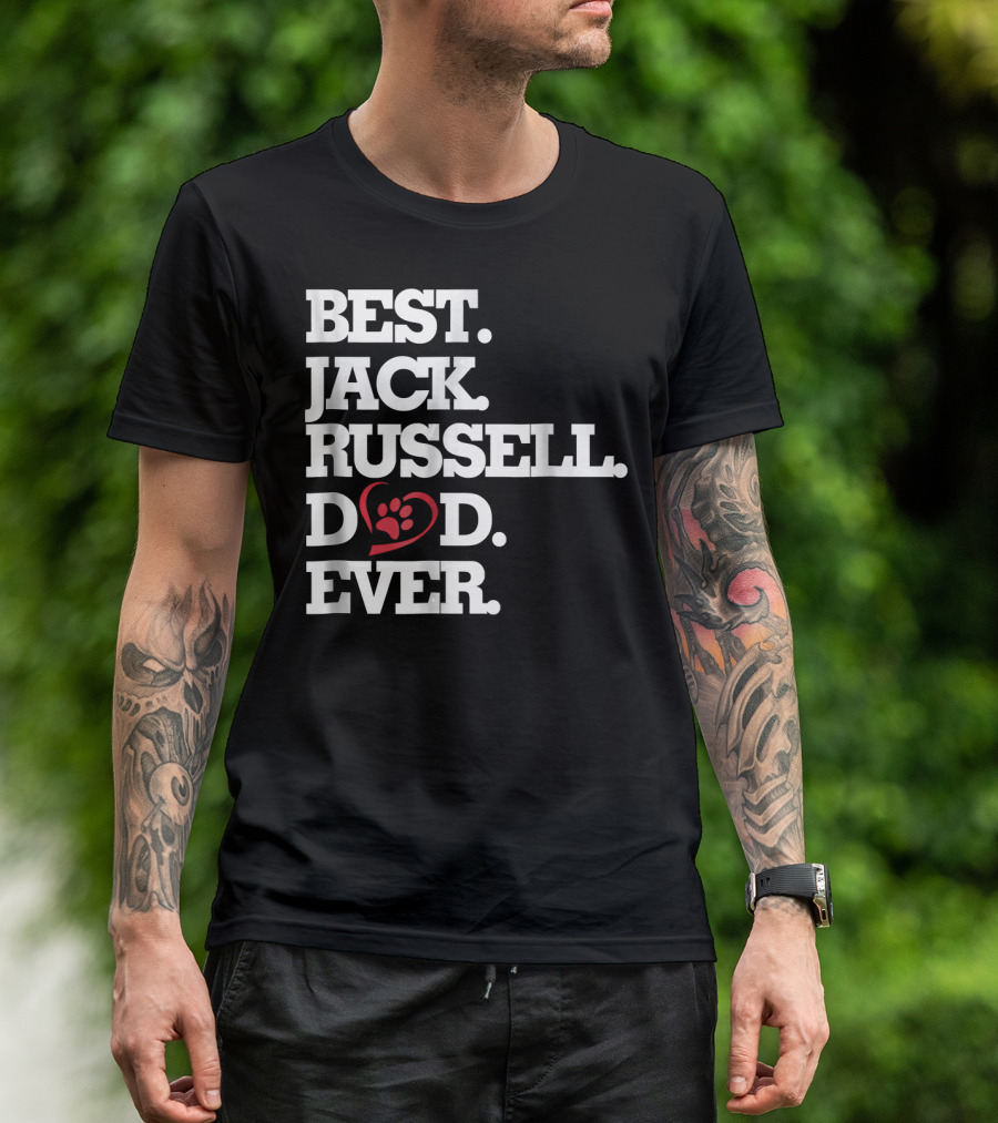 Best Jack Russell Dad Ever Dog Lover Paw Heart T-Shirt