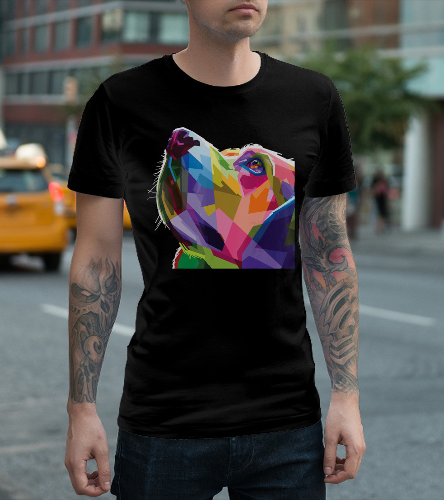 Dog's Head Colorful Geometric Labrador Retriever T-Shirt