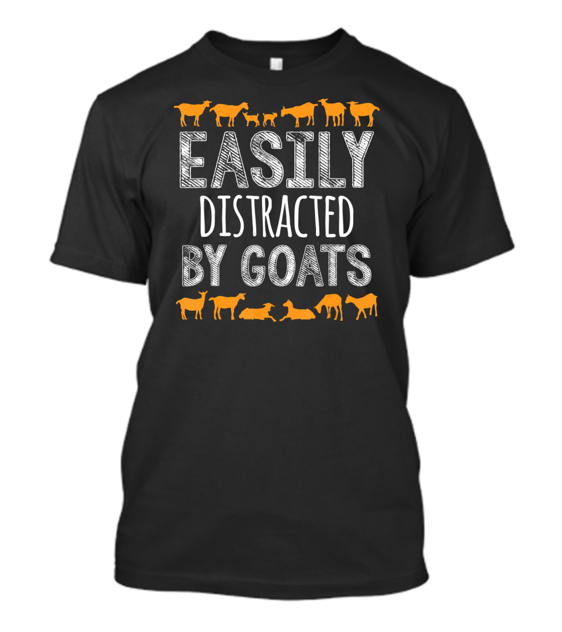 Easily Distracted By Goats Funny Goat With Goat T-Shirt