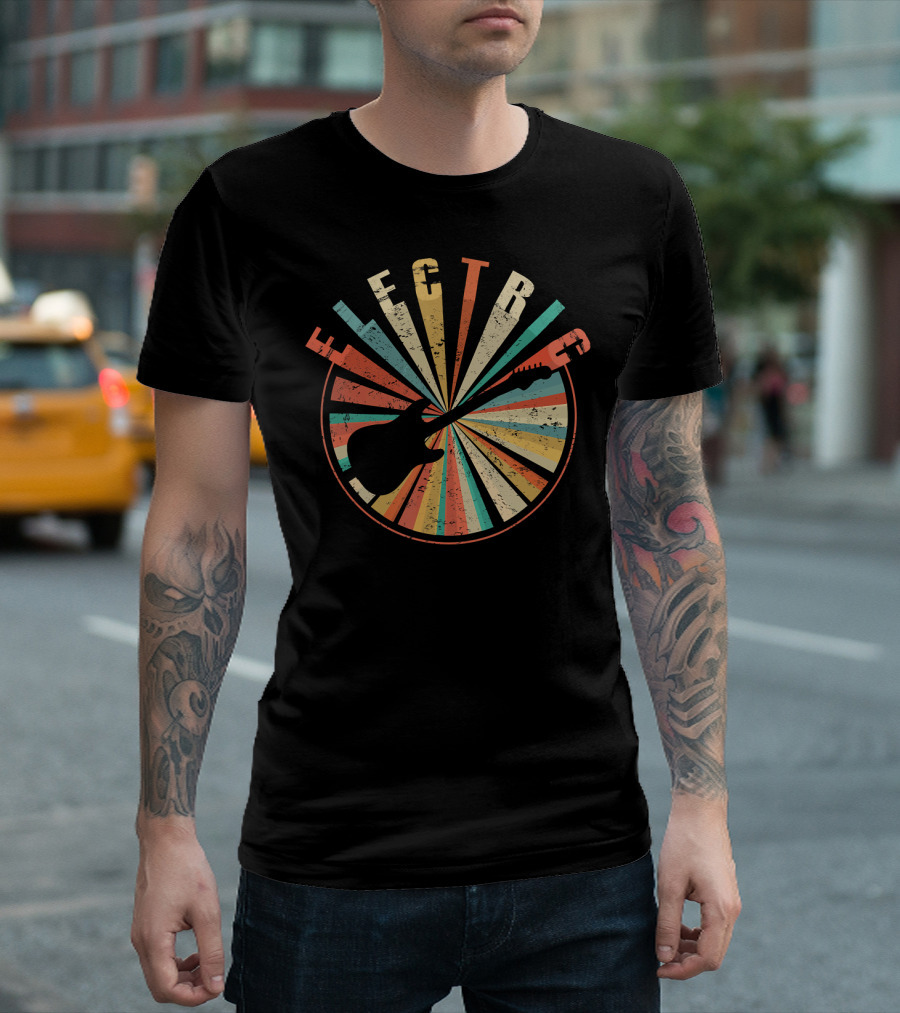 Vintage Retro Electric Guitar Burst T-Shirt