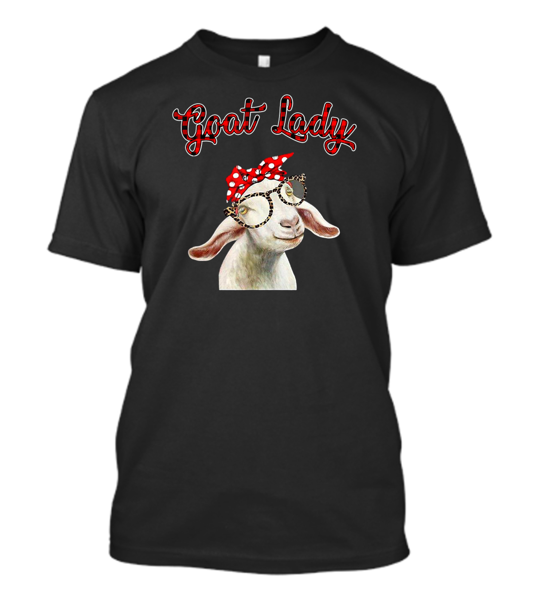 Goat Lady Red Polka Dot Bandana Glasses T-Shirt