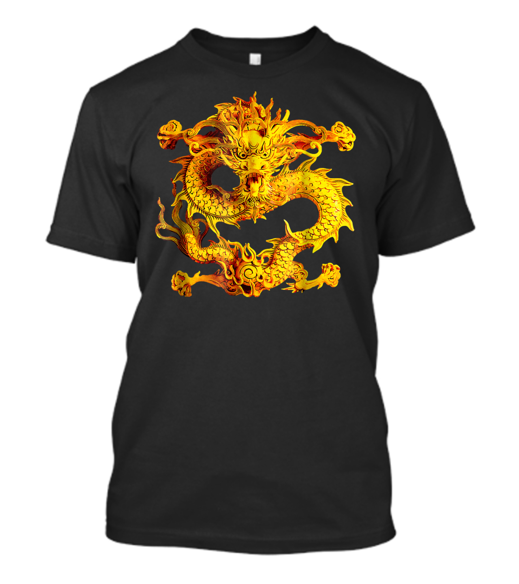 Fearless Golden Chinese Dragon T-Shirt