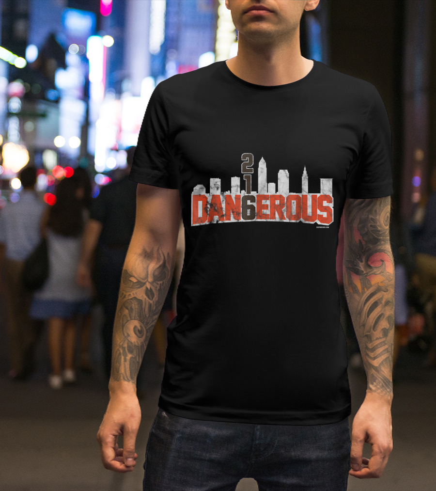 21 Cleveland Dangerous Football Skyline T-Shirt