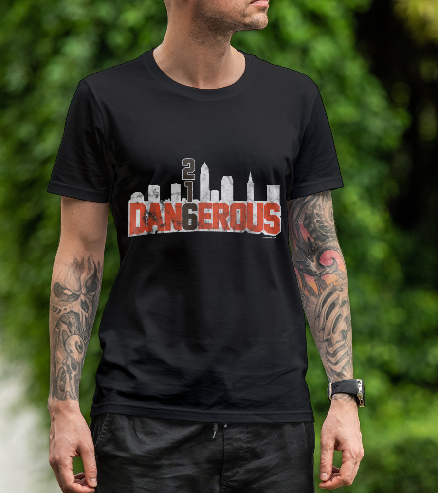 21 Cleveland Dangerous Football Skyline T-Shirt