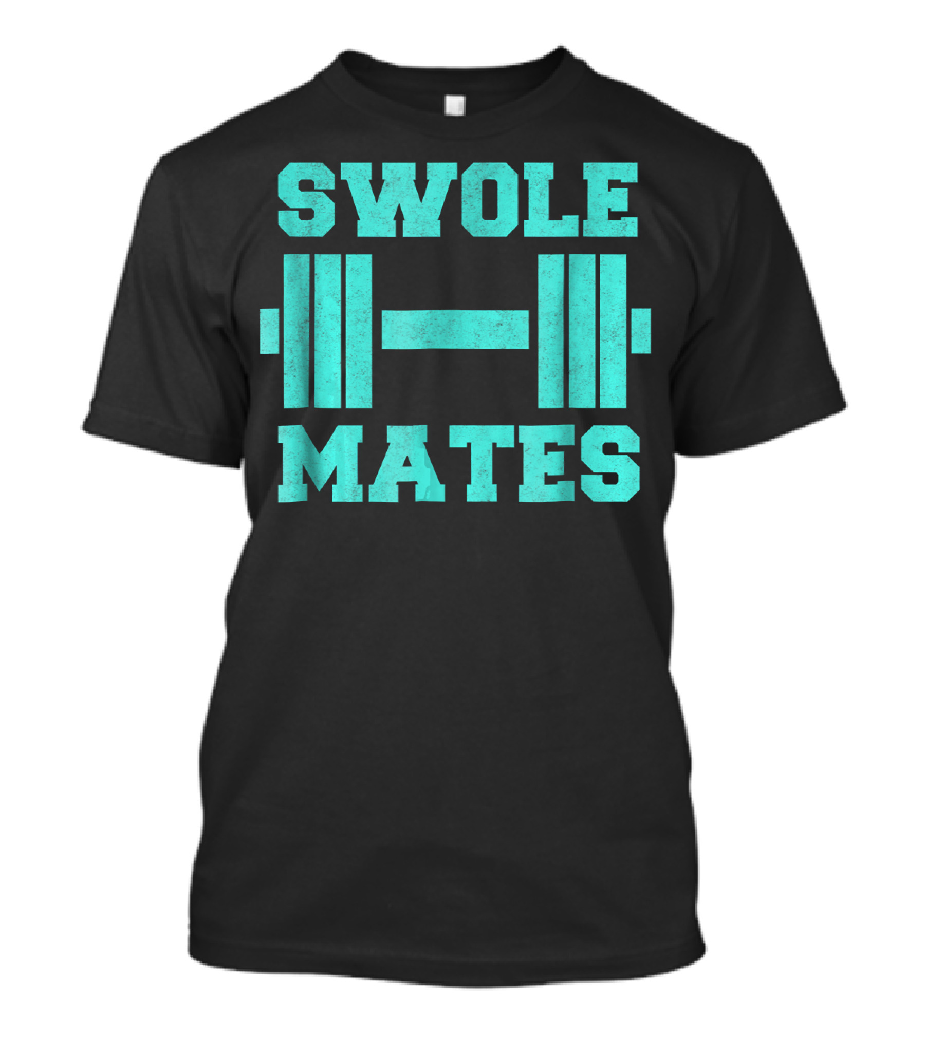 Funny Couples Swole Mates Matching Fitness Barbell T-Shirt