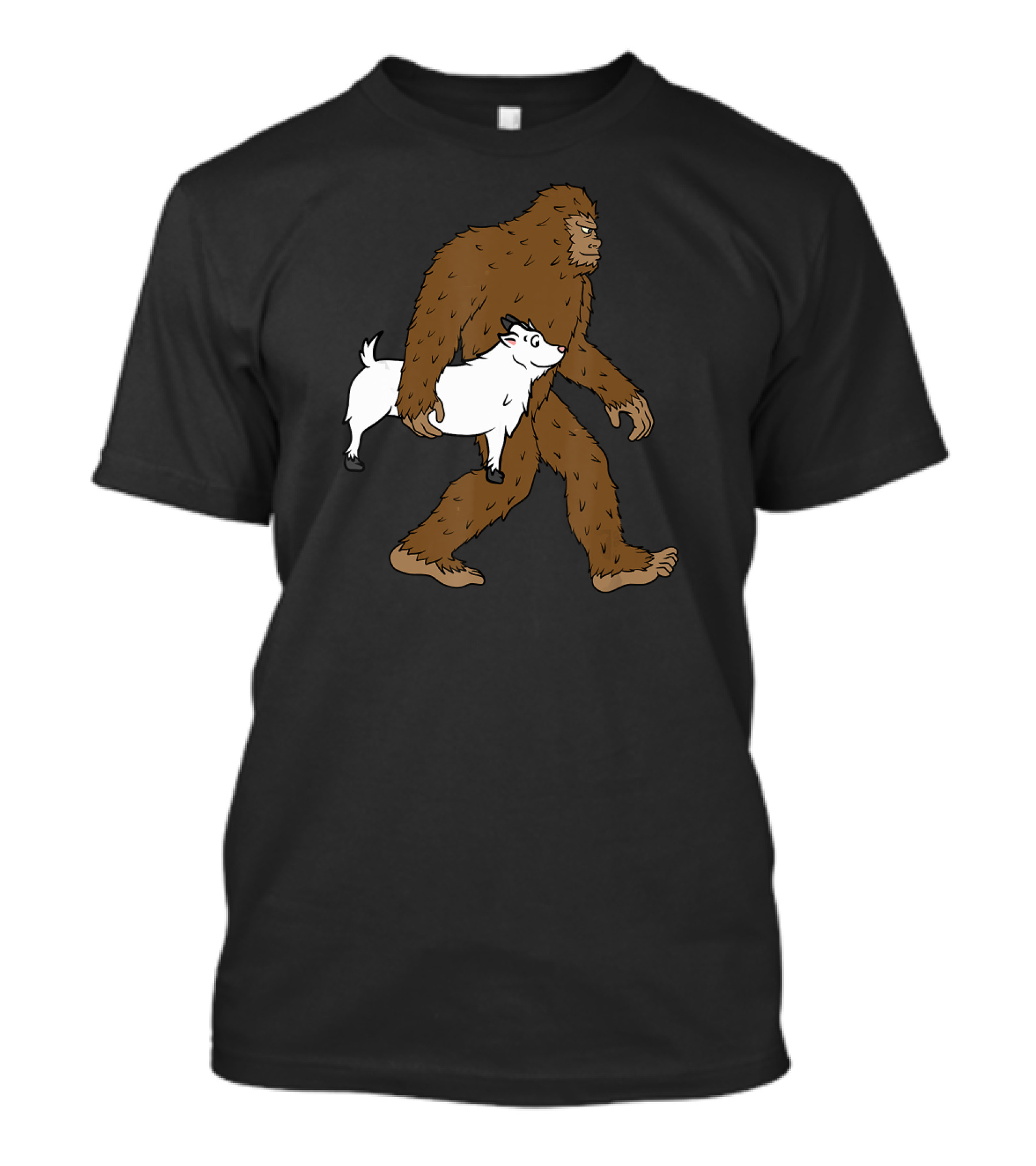 Goat Bigfoot Sasquatch Carrying Pet Funny T-Shirt