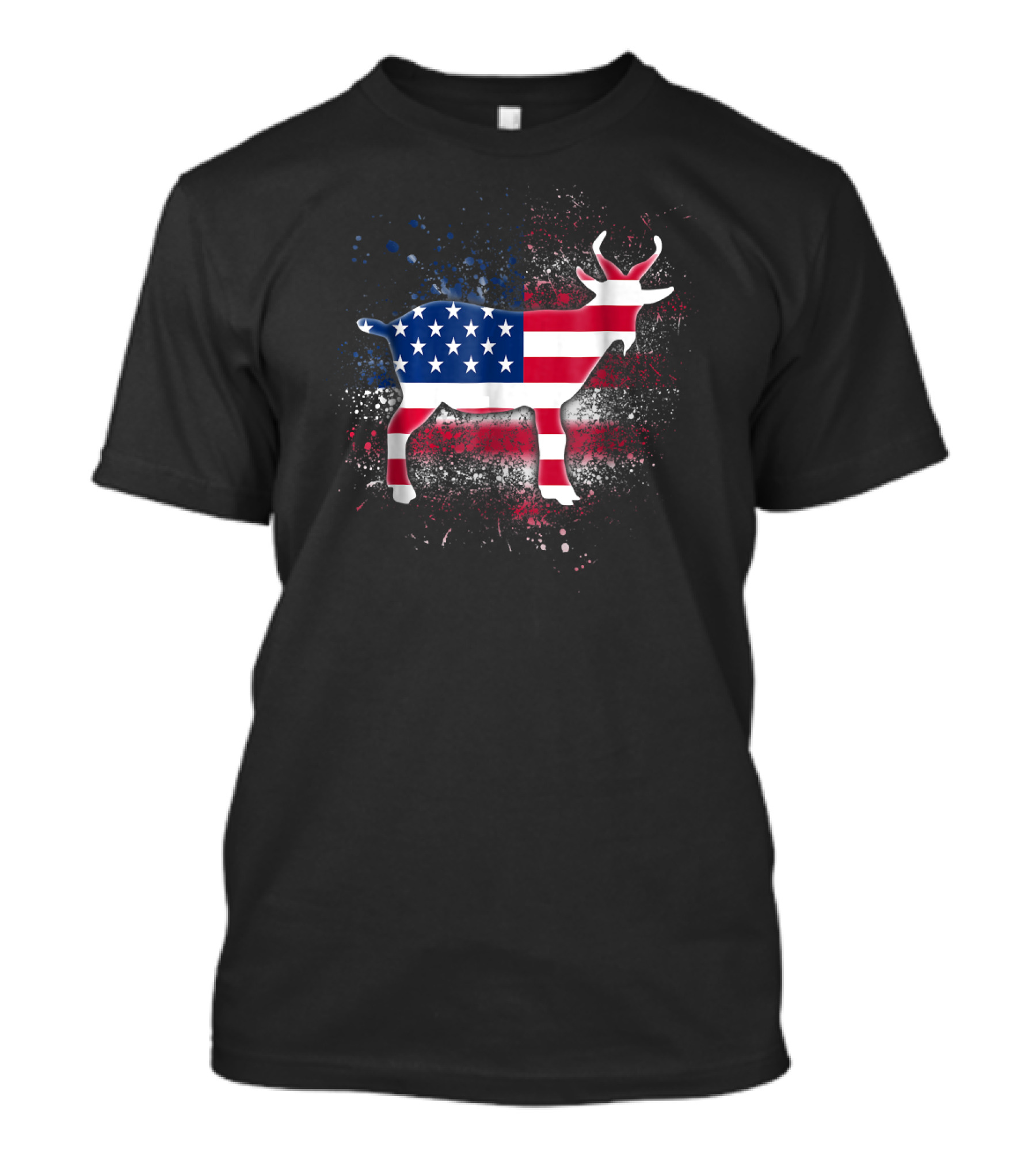 Goat Independence Day Patriotic American Flag T-Shirt