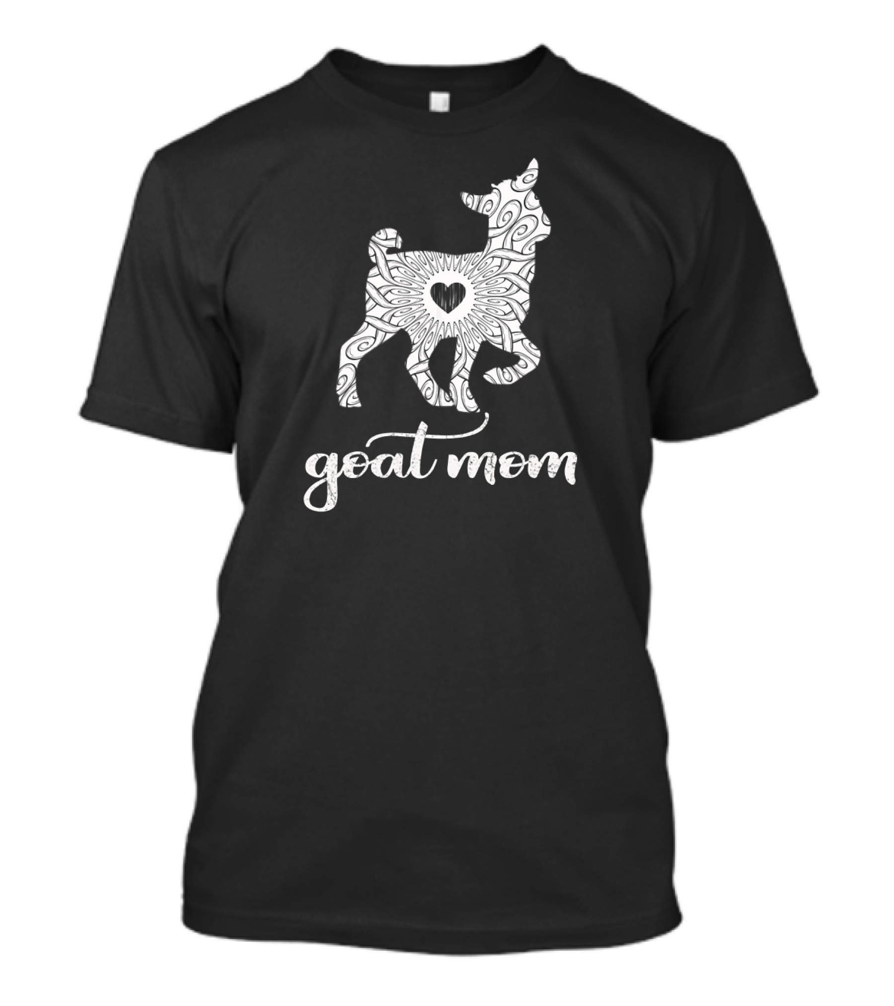 Goat Mom Heart Pattern Decorated Pet Goat T-Shirt