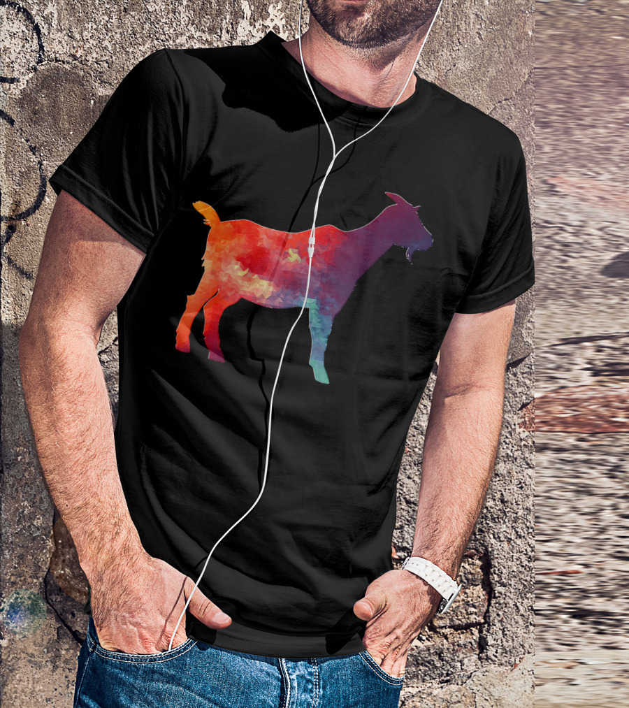 Goat Colorful Silhouette For Goats Girl T-Shirt
