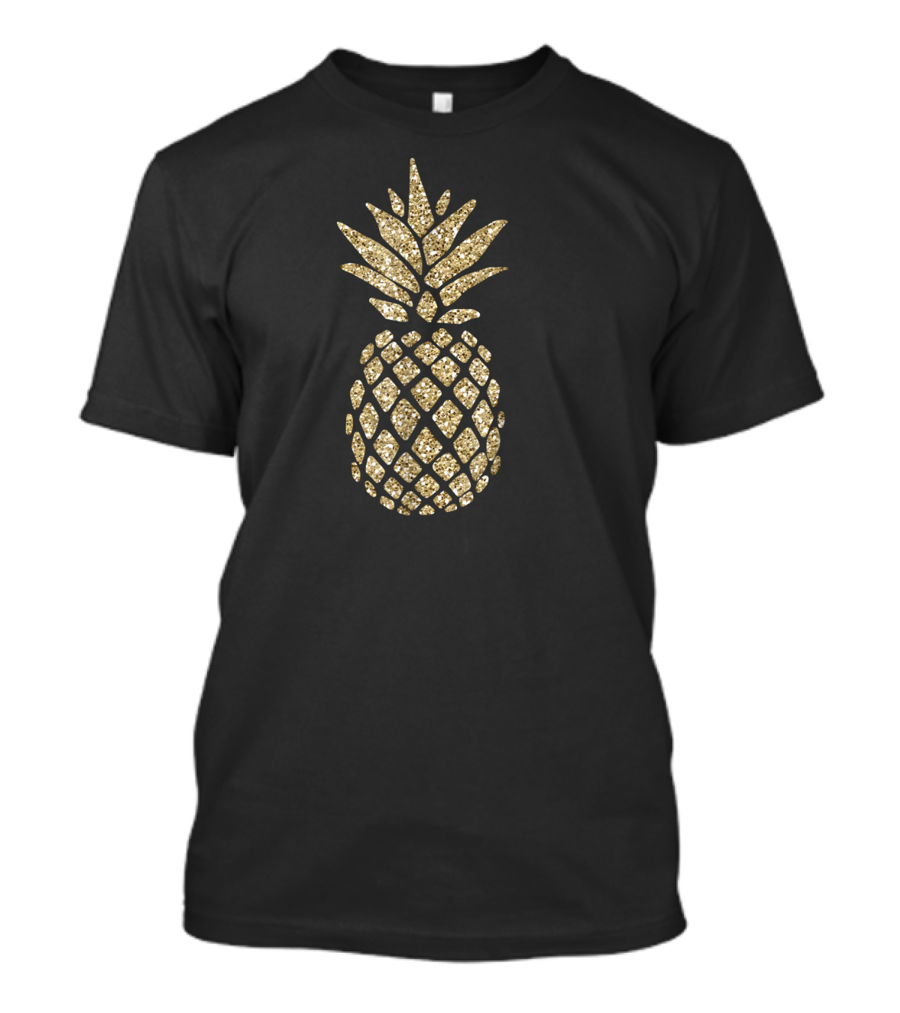 Gold Glitter Pineapple T-Shirt